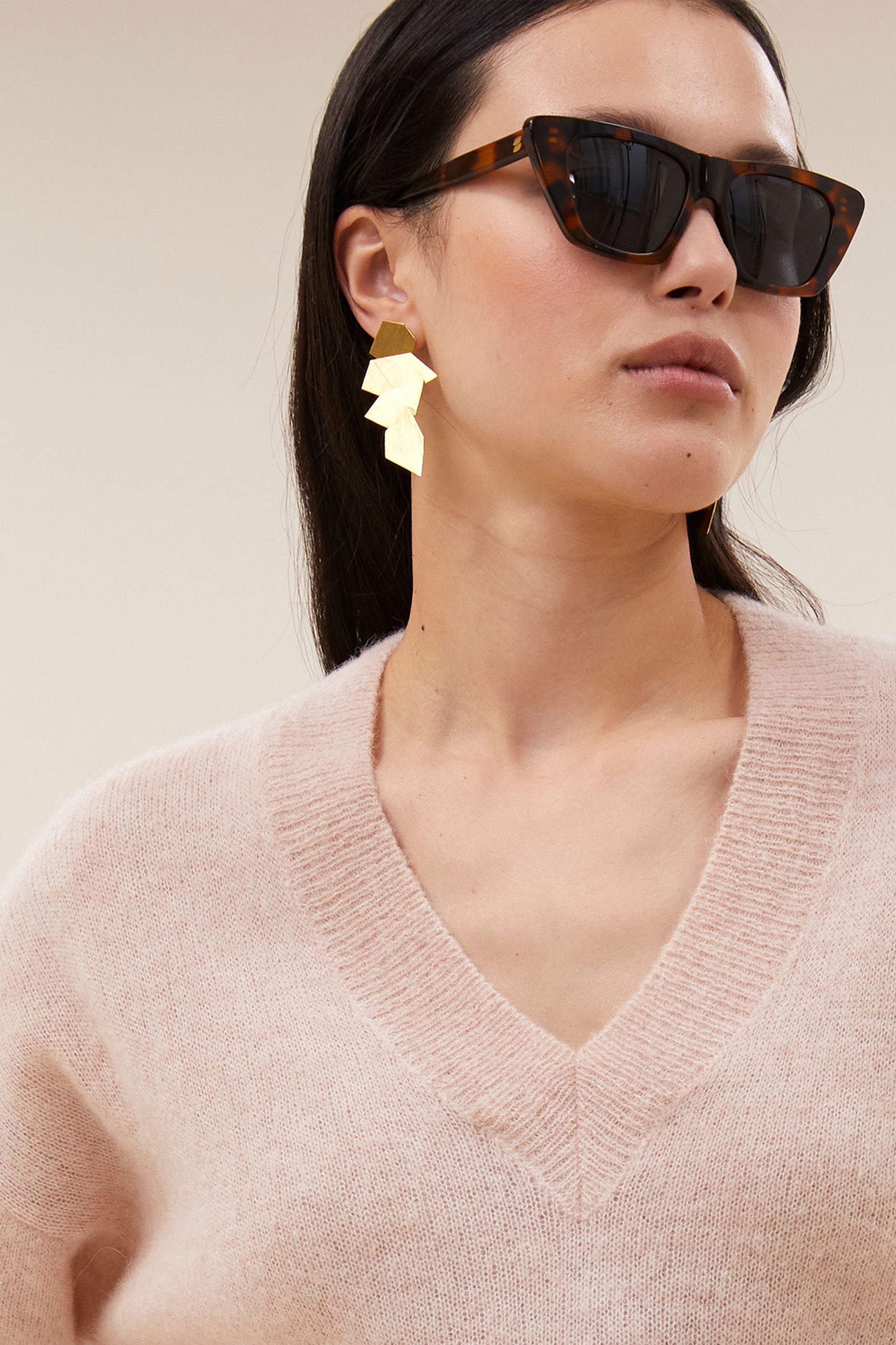 crystal earring | gold