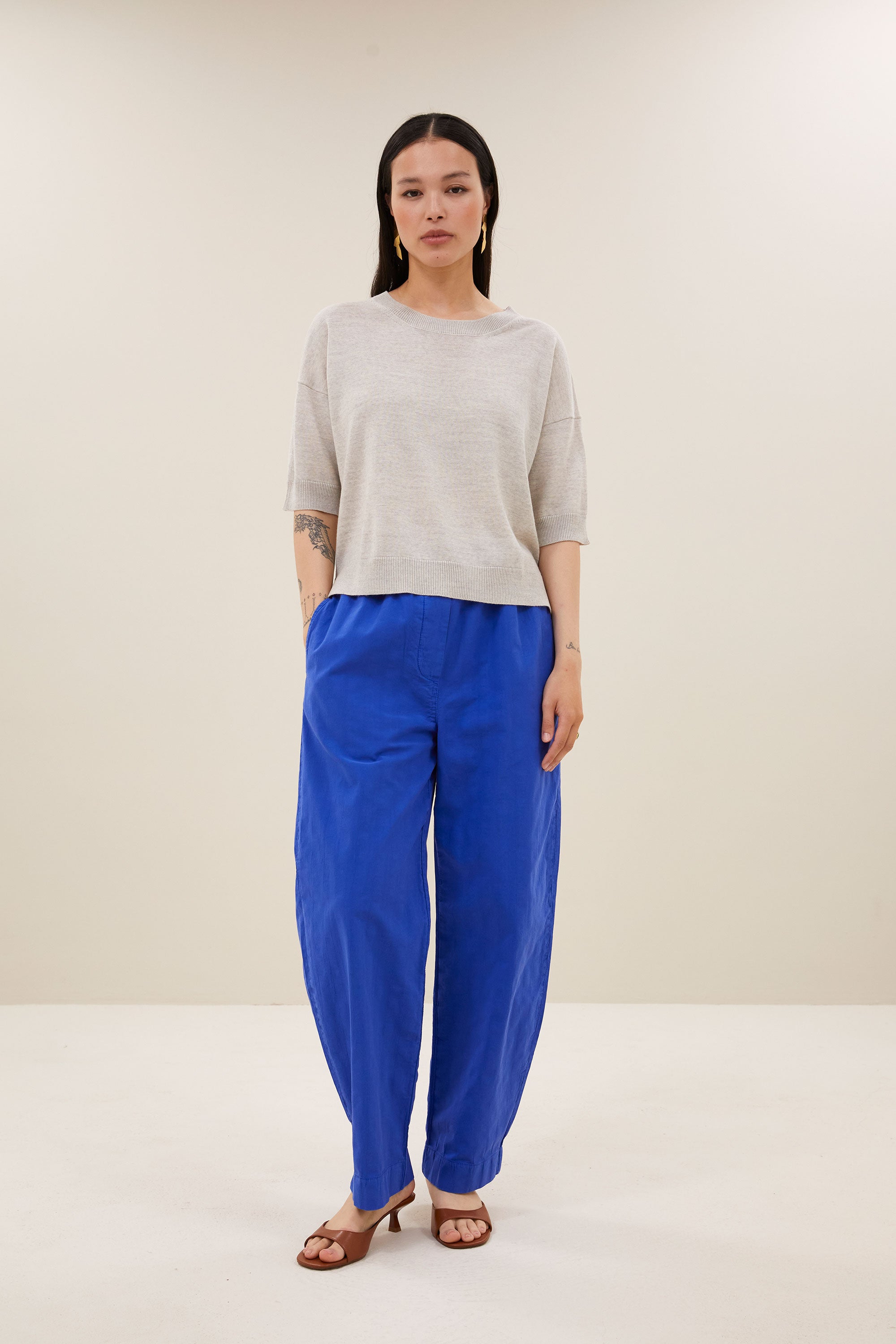 holly ss pullover | light grey melee