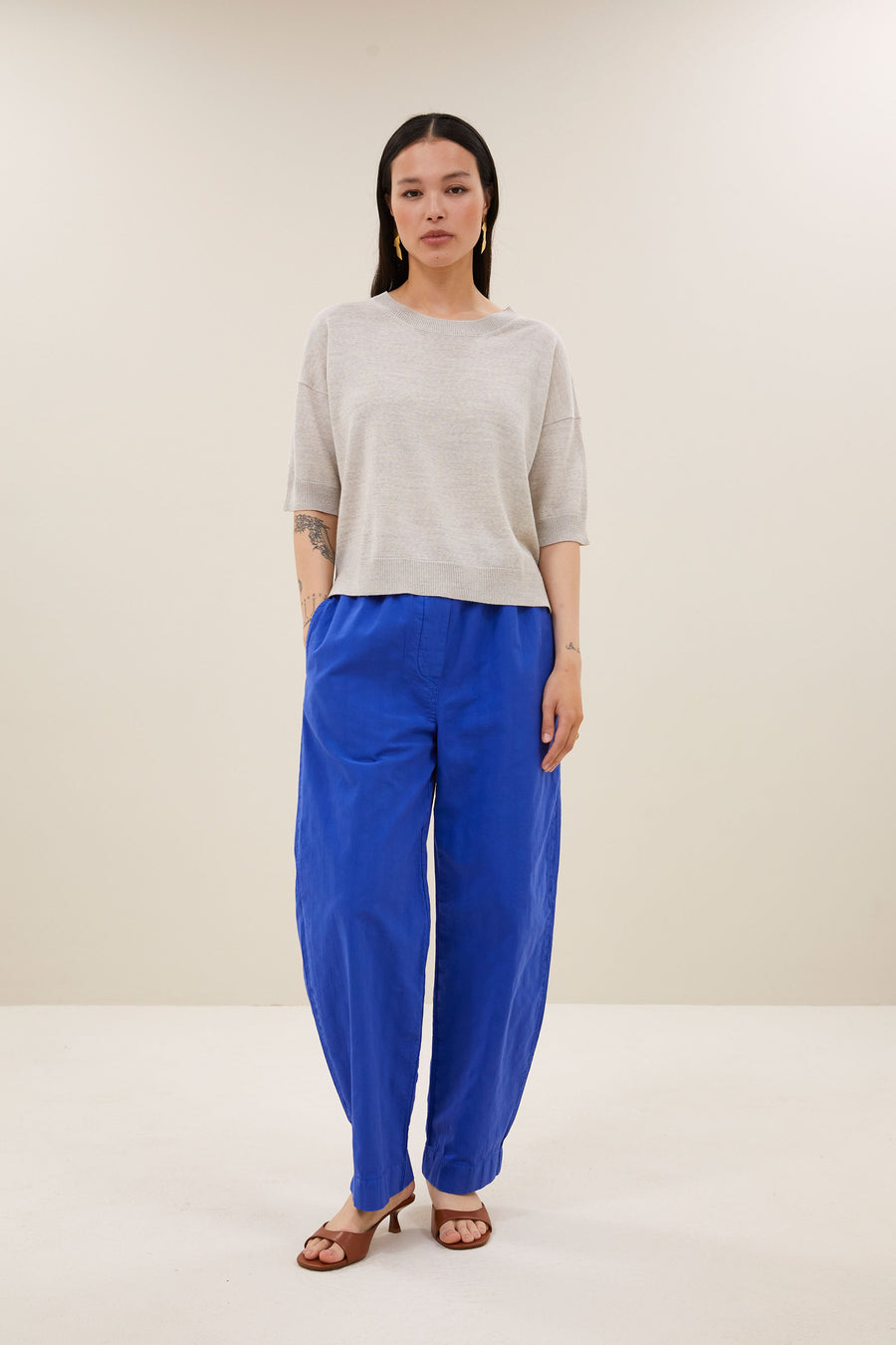 holly ss pullover | light grey melee