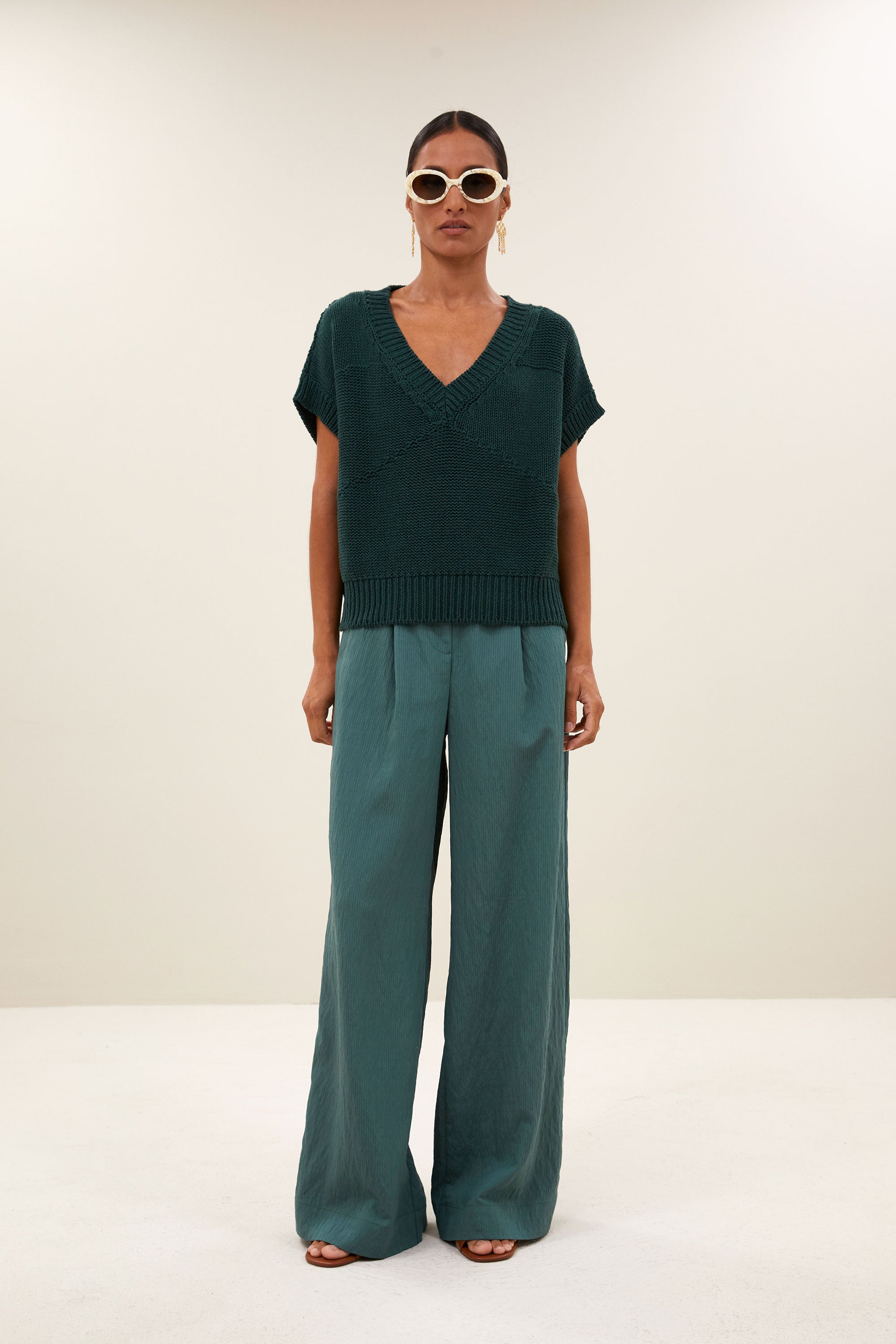 celin stripe pants | vintage green
