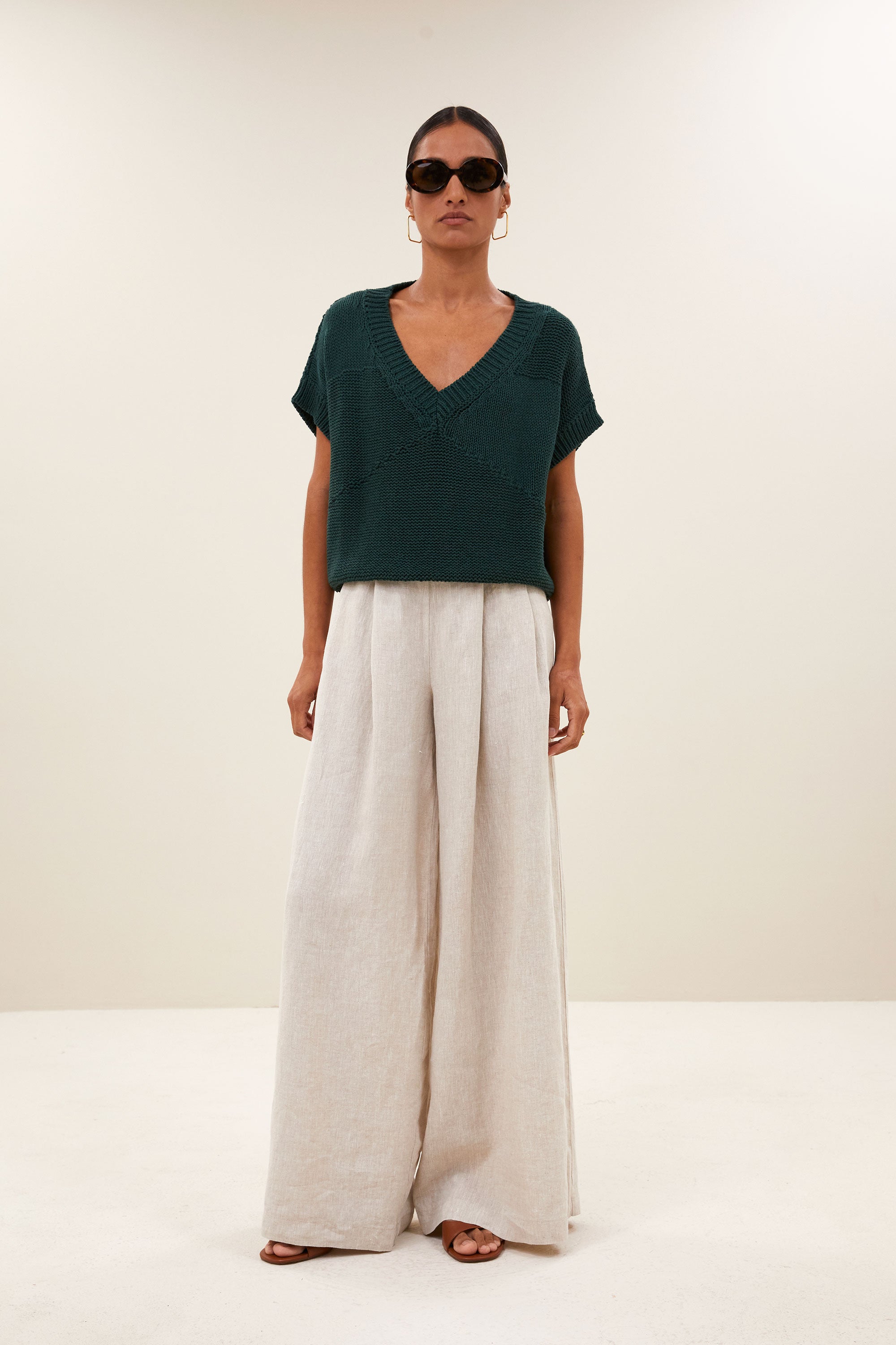sef linen pants | chalk