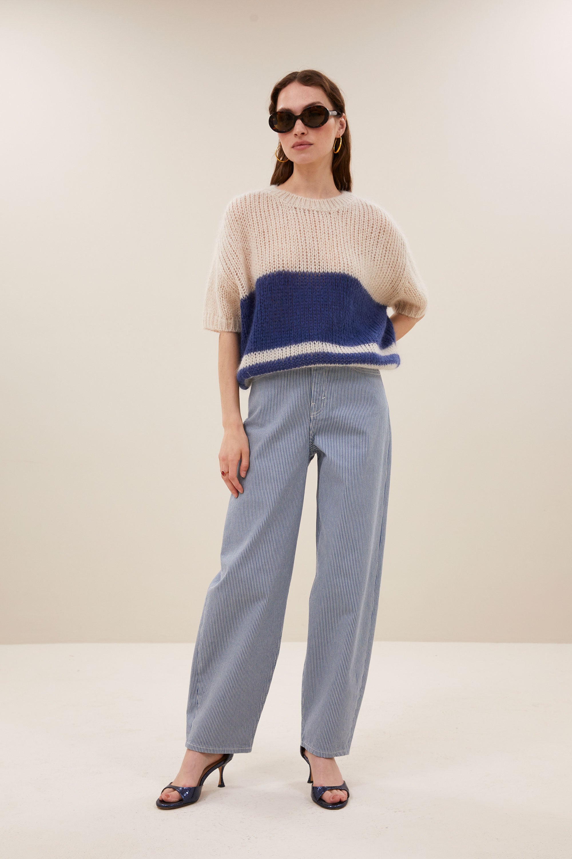 nino vintage stripe pullover | navy stripe