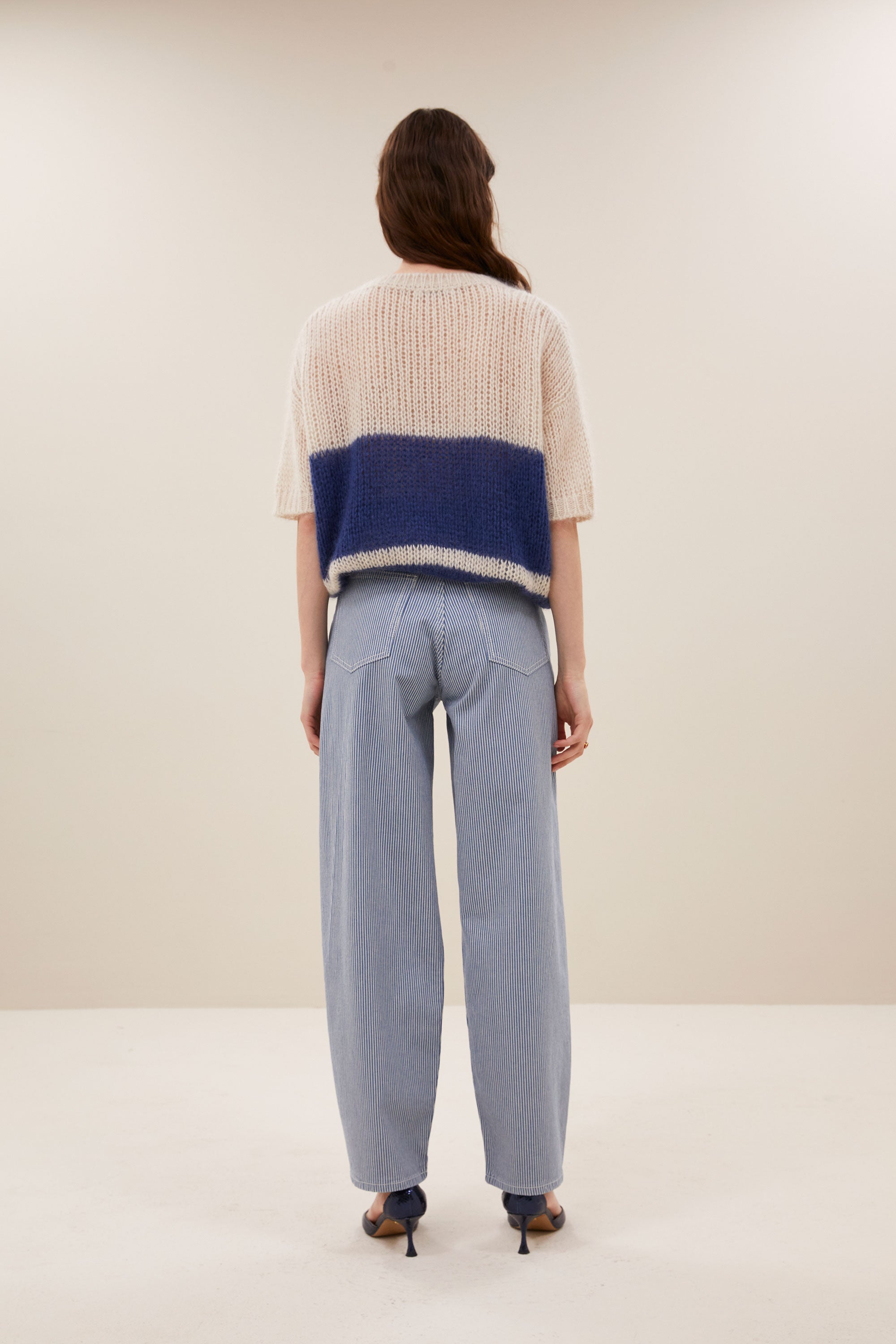 nino vintage stripe pullover | navy stripe