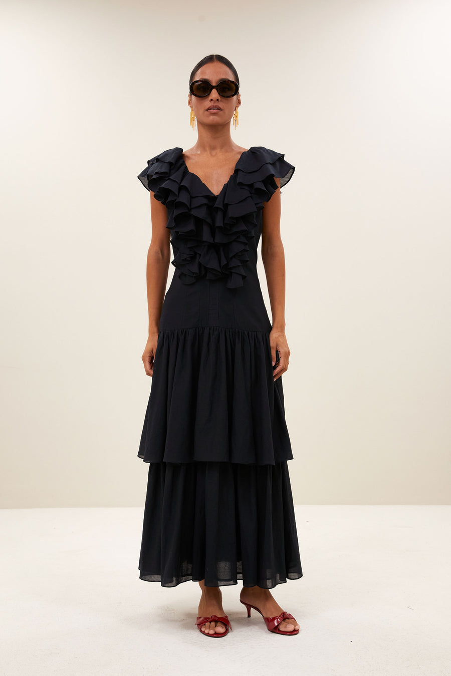 dress-loren-dress-jet-black-by-bar-vooraanzicht