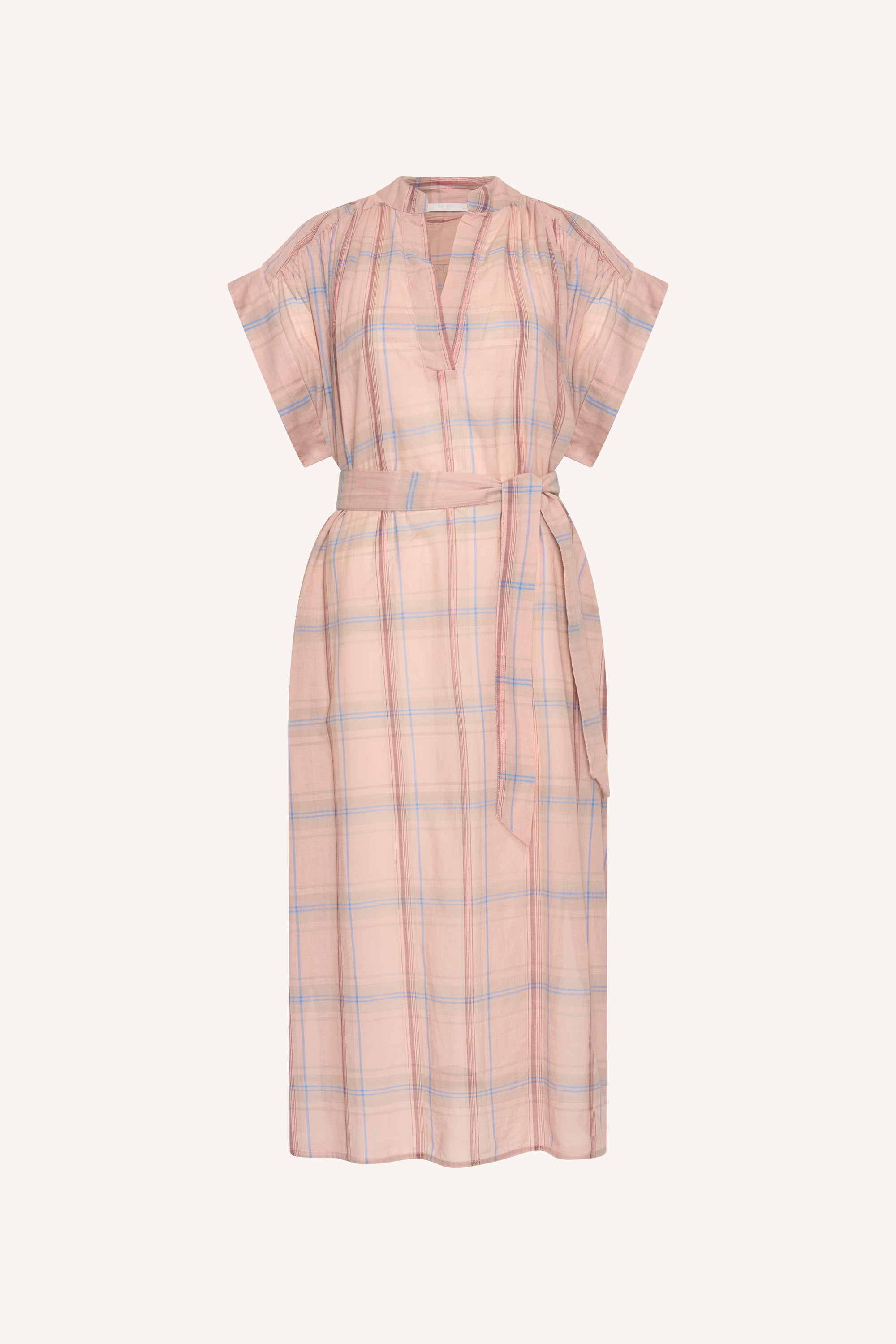 bodin pink check dress | blush pink check