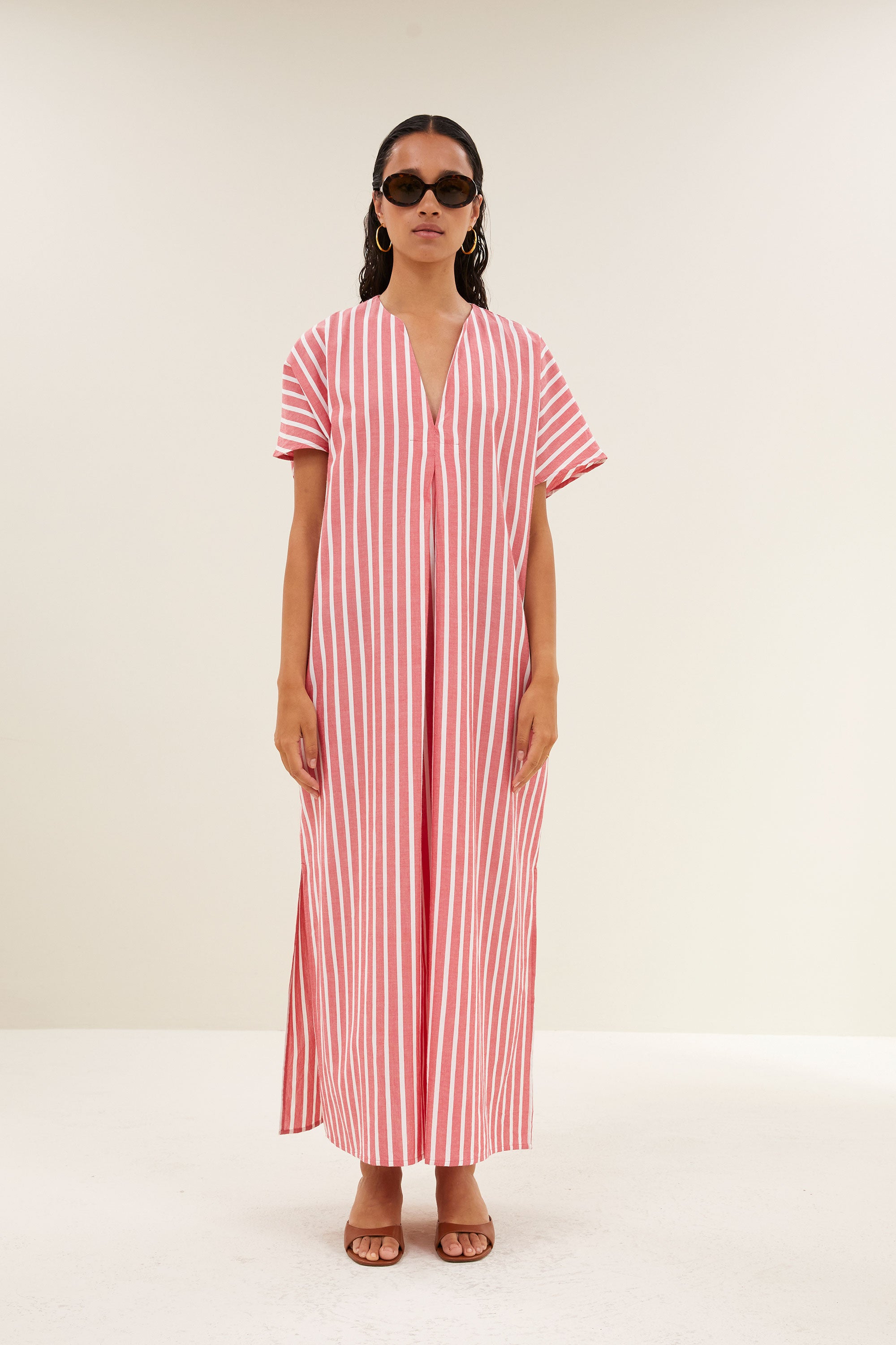 bali stripe dress | red stripe