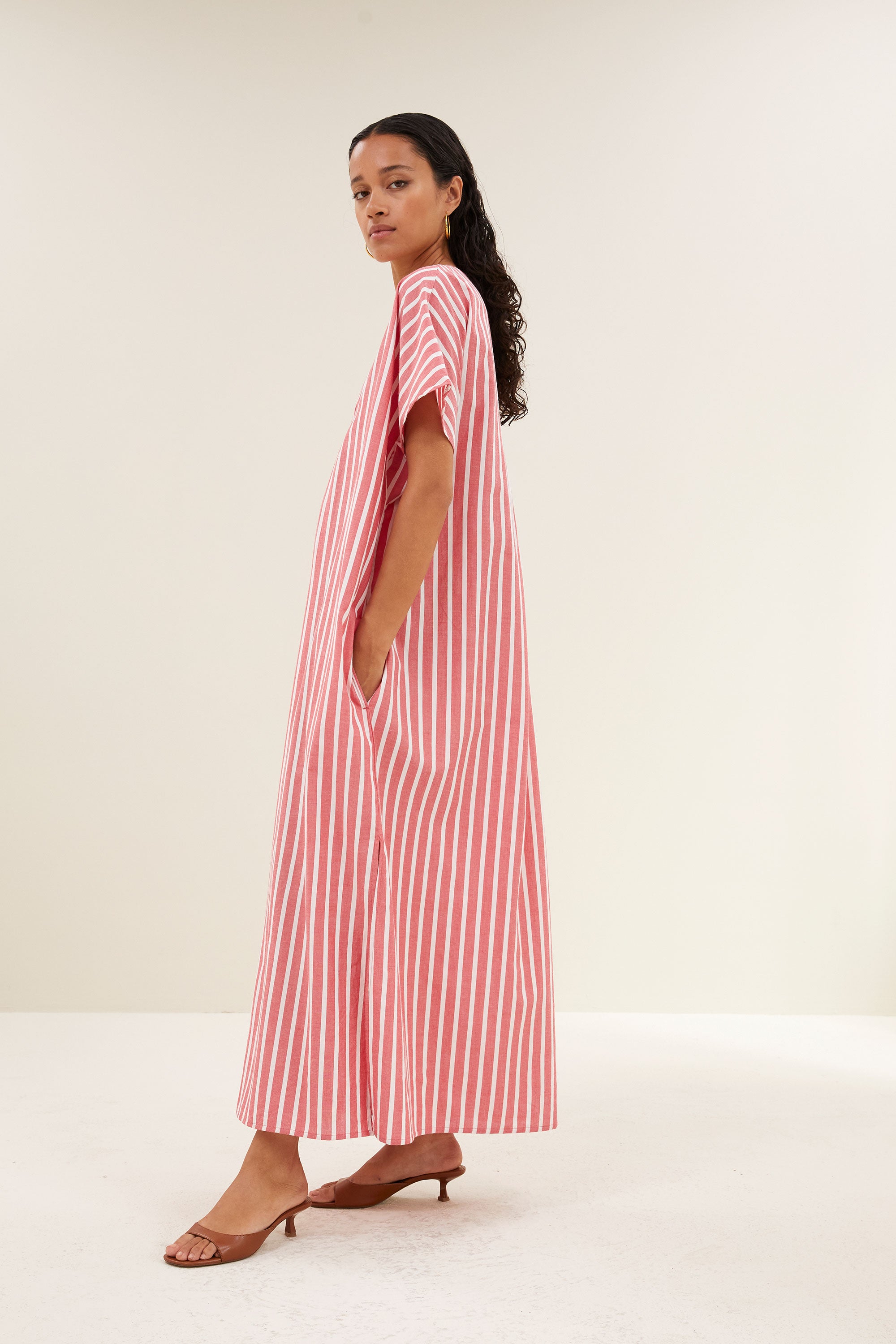 bali stripe dress | red stripe