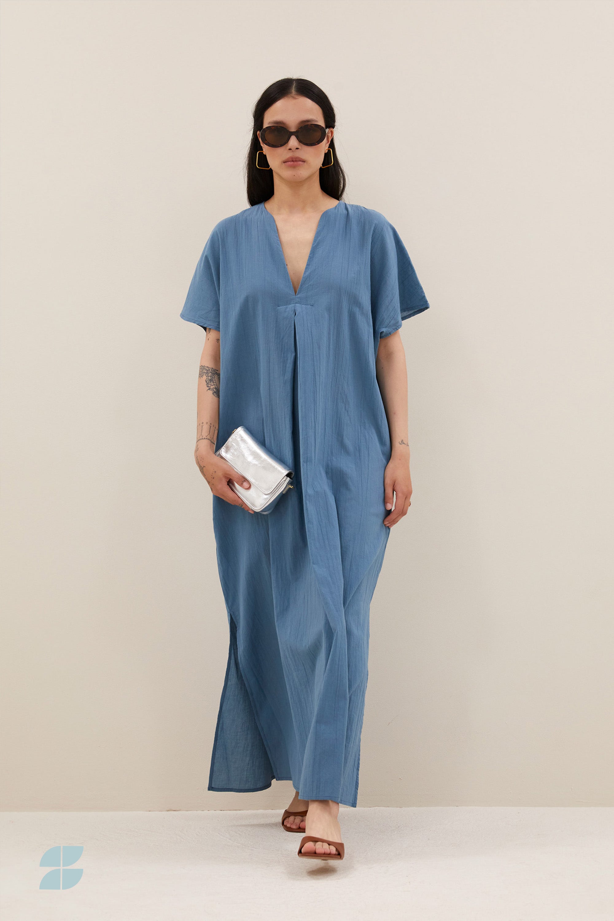 bali dress | stone blue