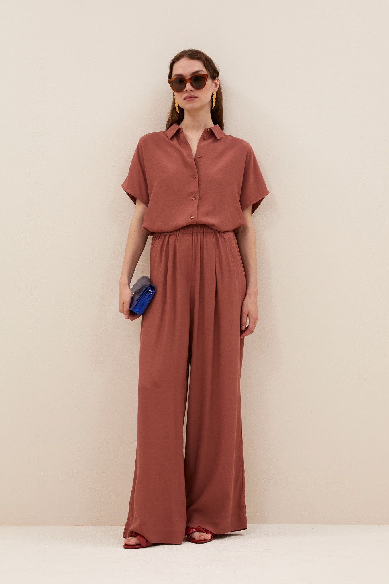 benji viscose pants | rustic sienna