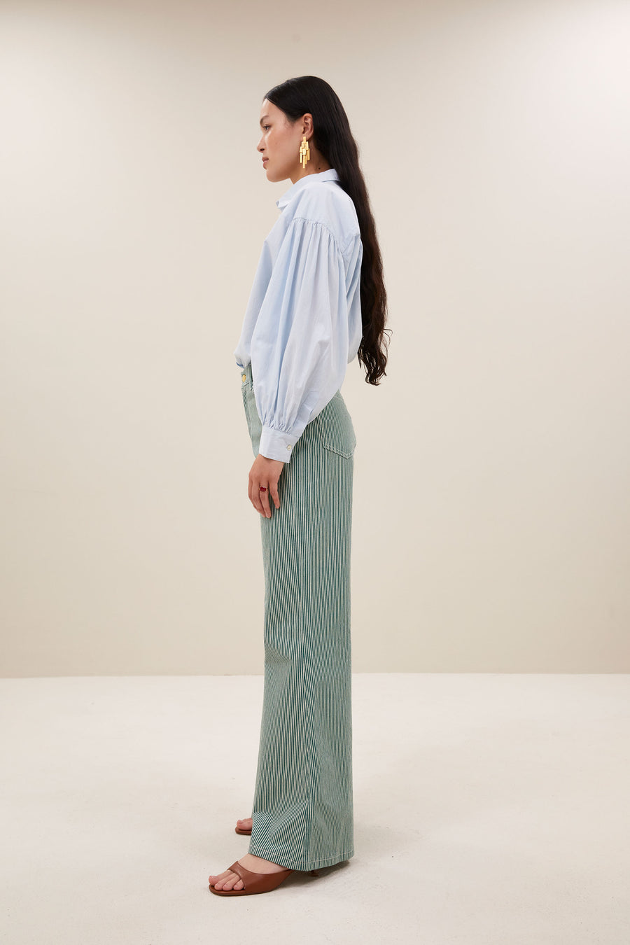 femme-stripe-pants-dark-green-stripe-1-by-bar-zijaanzicht