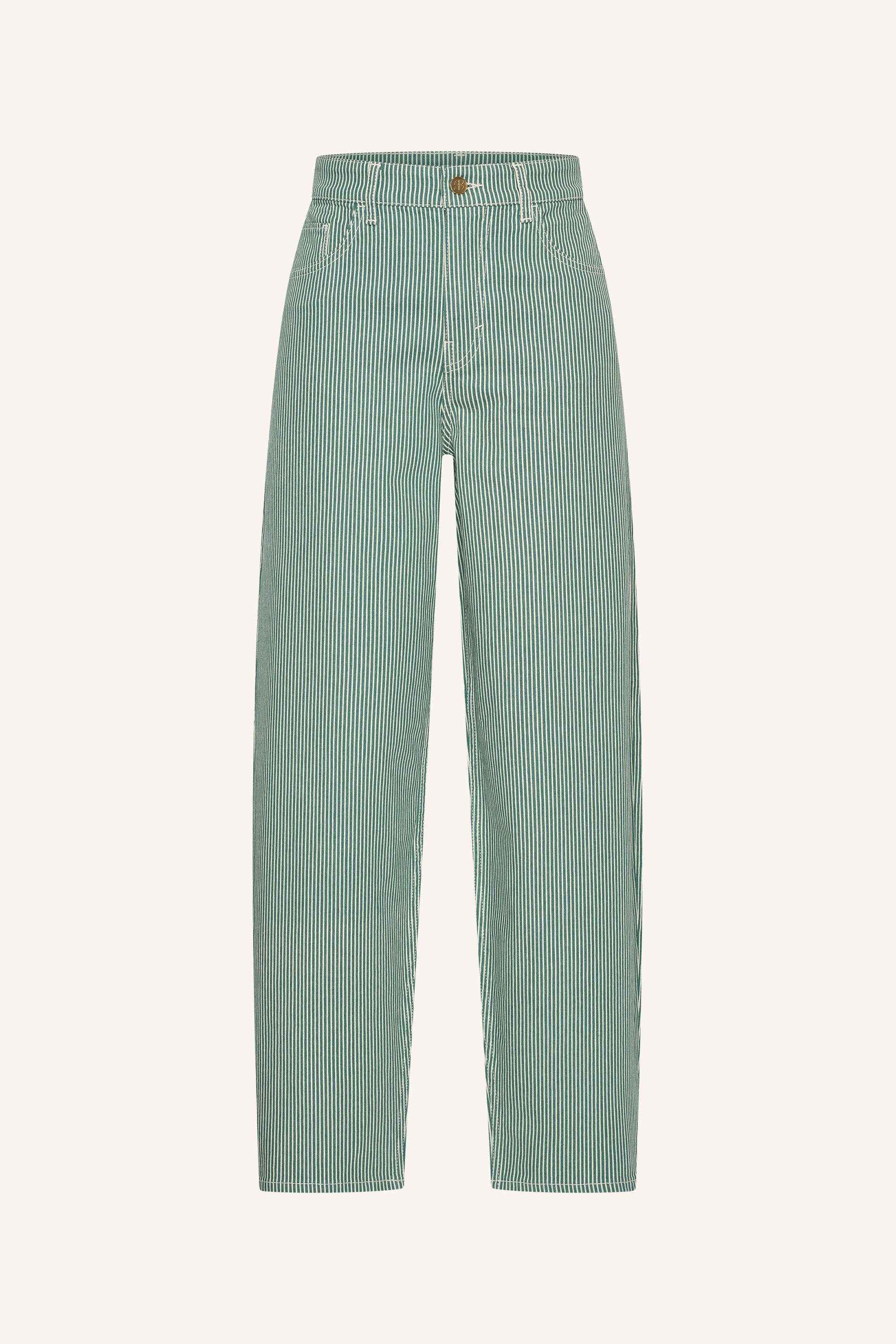 lew stripe pants | dark green stripe