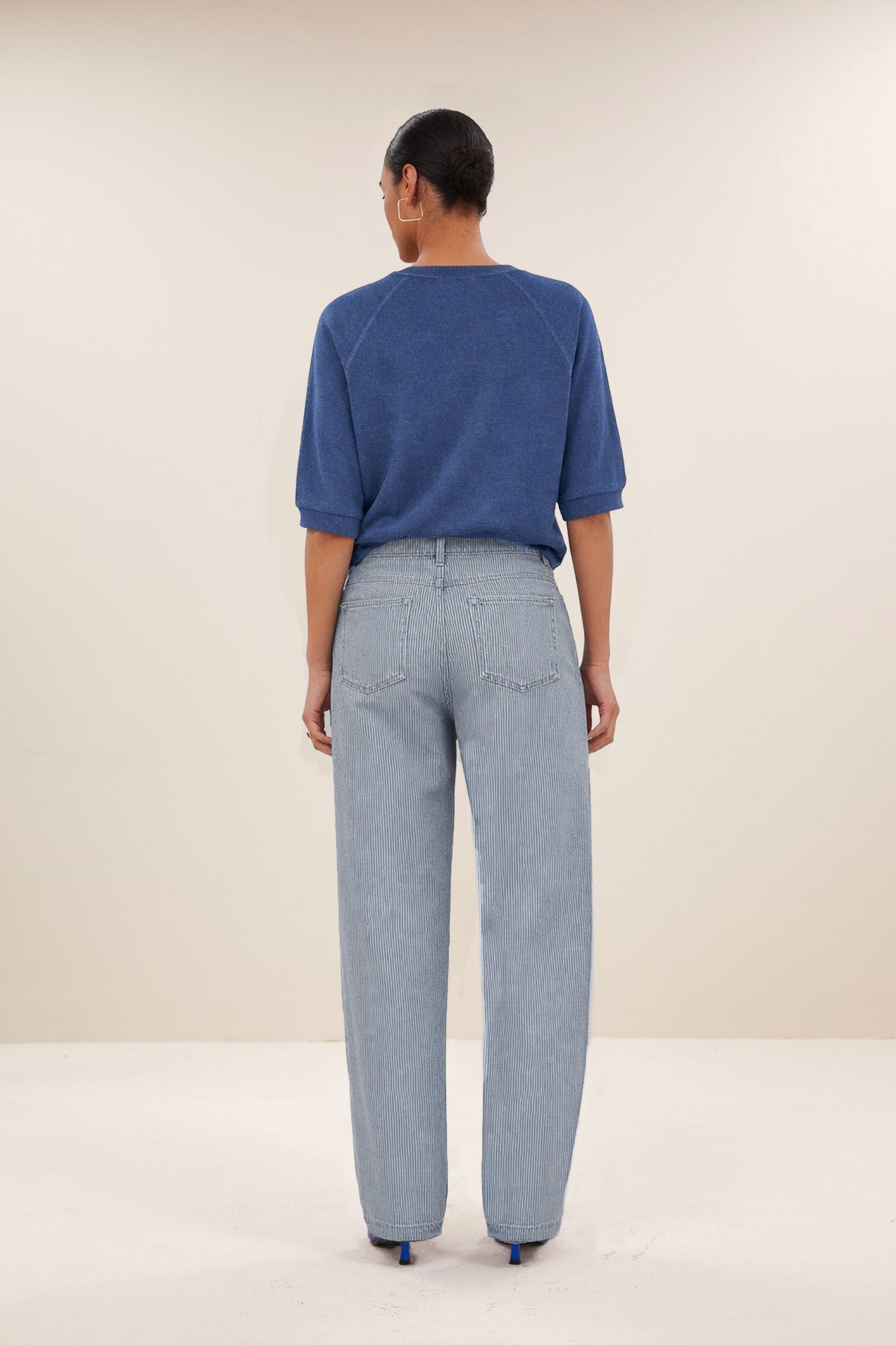 lew stripe pants | blue milky stripe