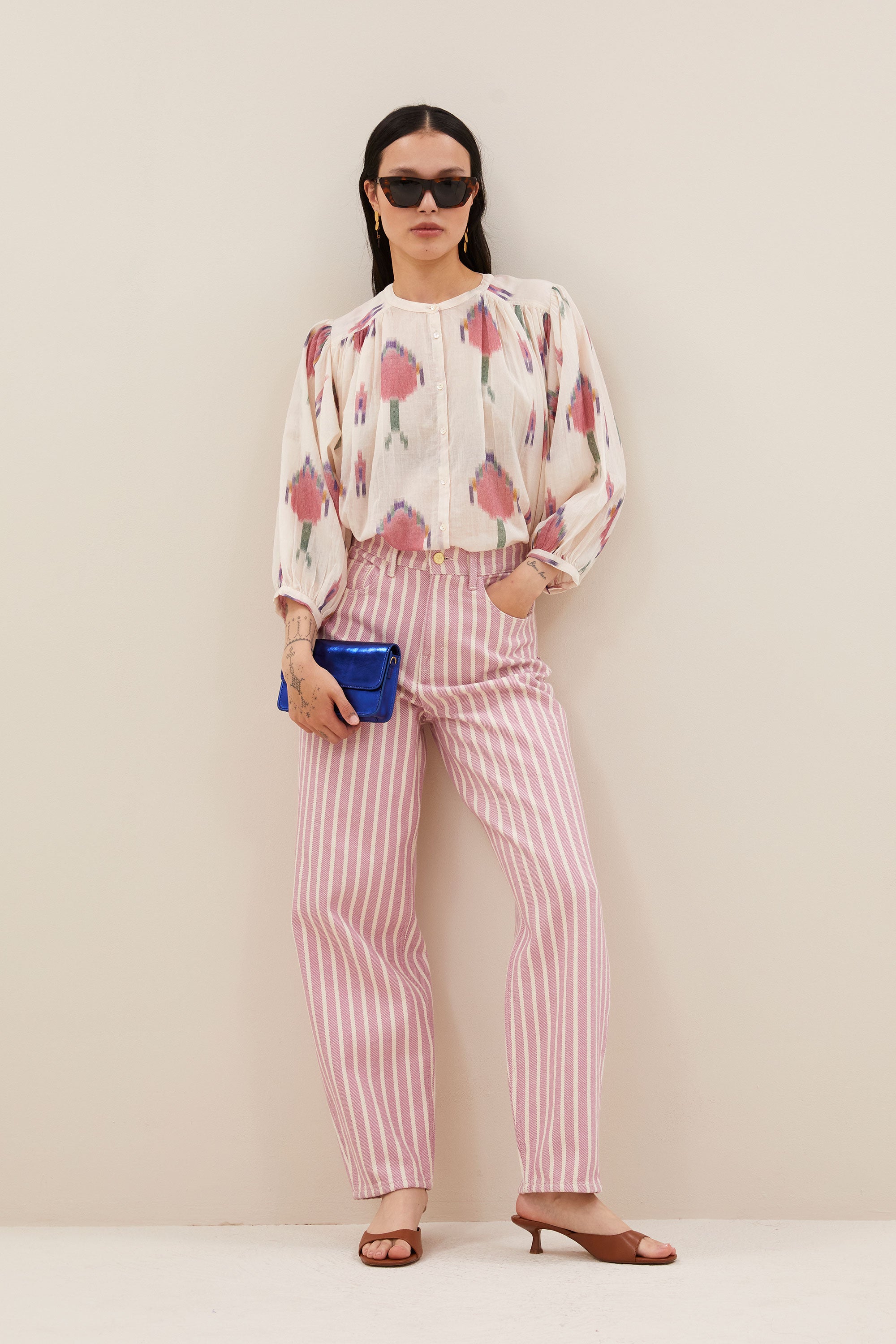 lew pink rocky pants | pink stripe