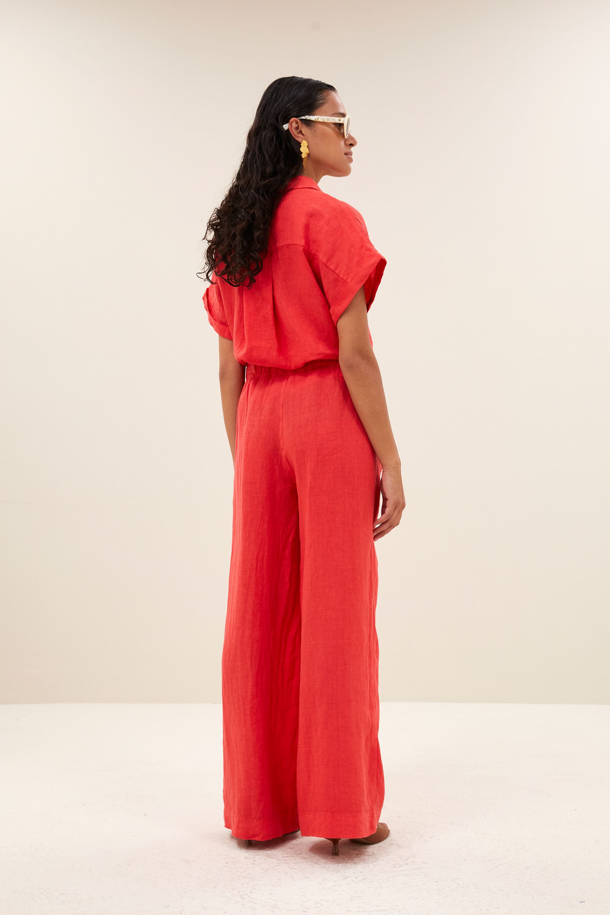 benji linen pants | lipstick