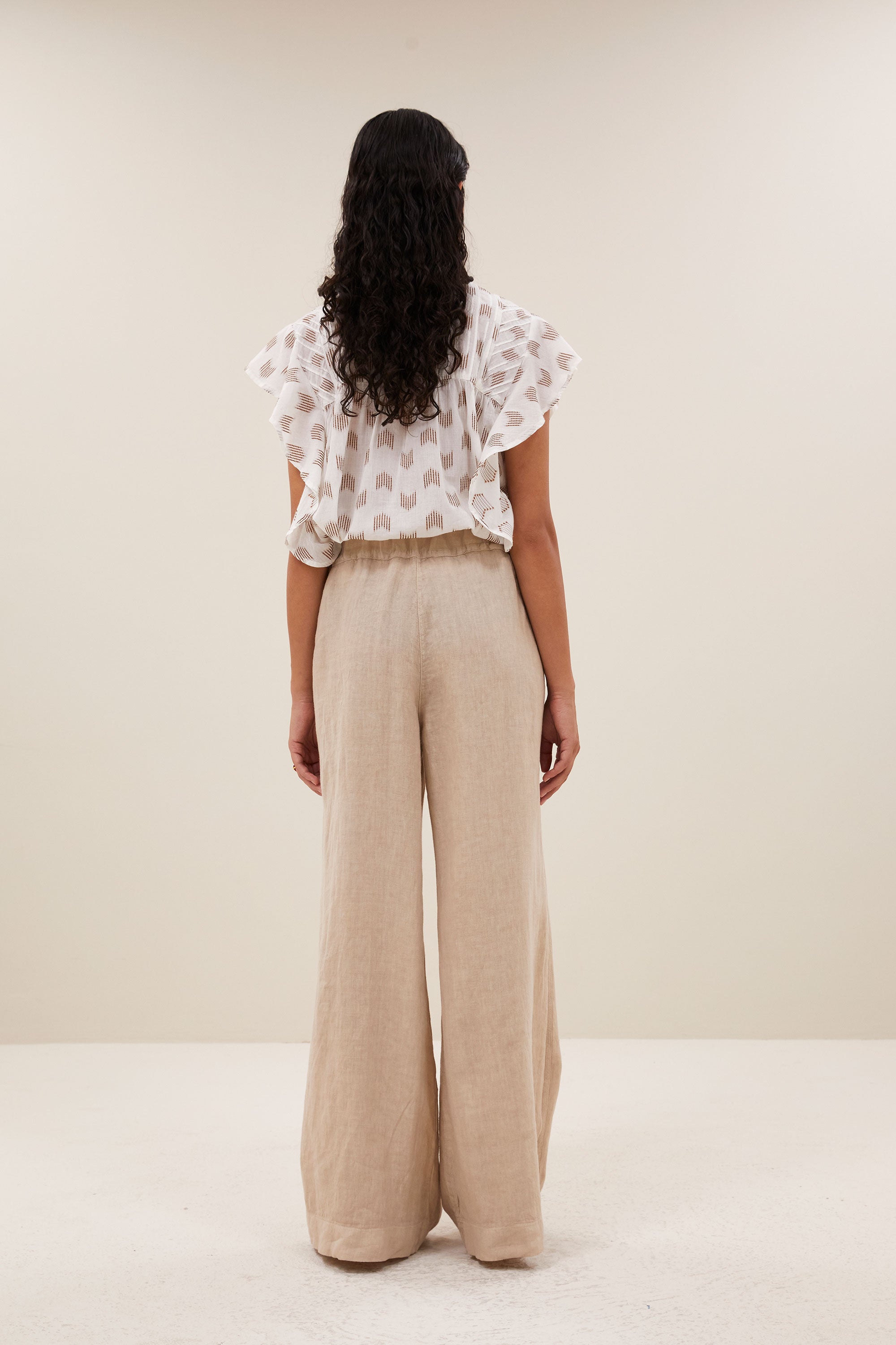 benji linen pants | biscuit