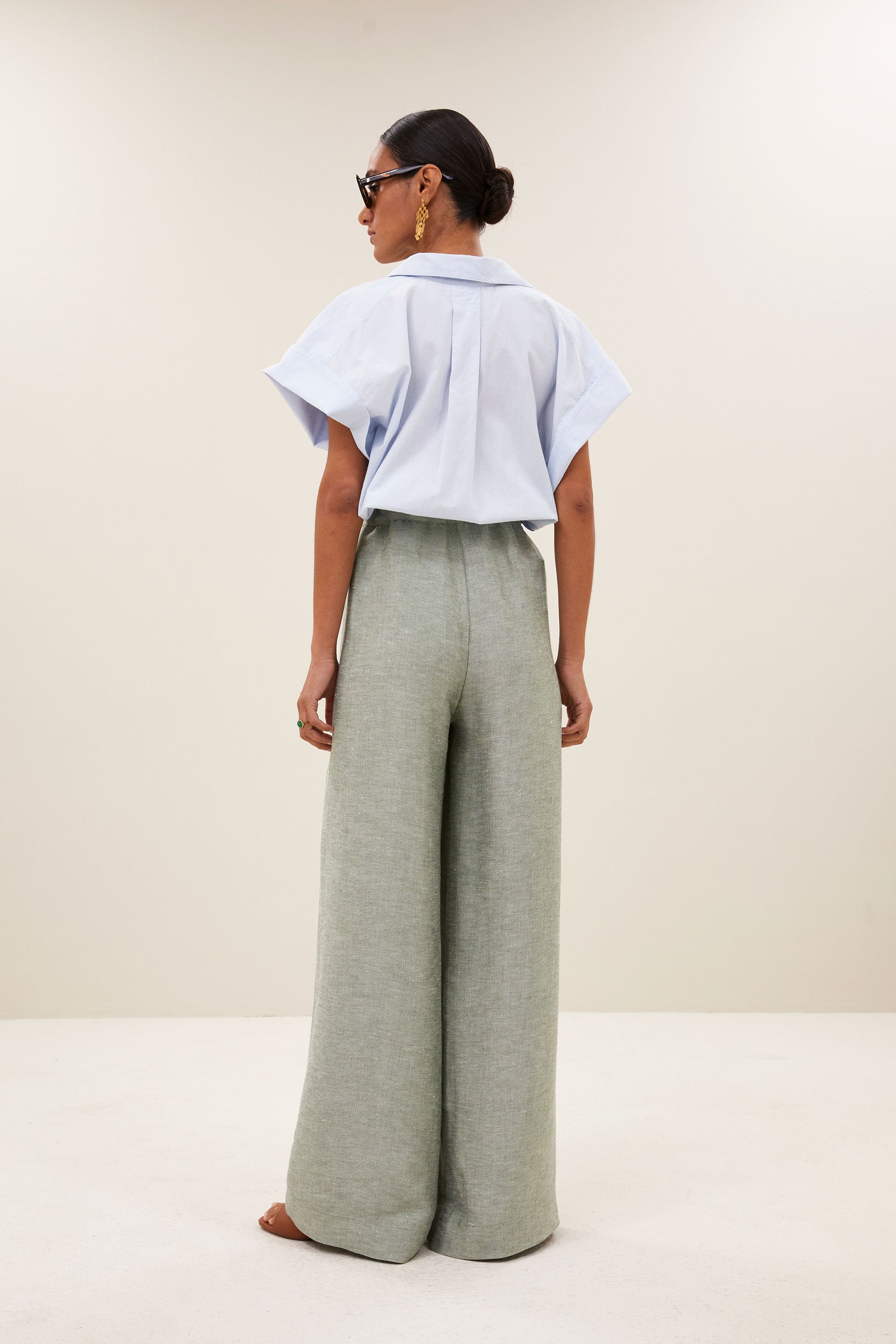 celin gloss pants | light mint