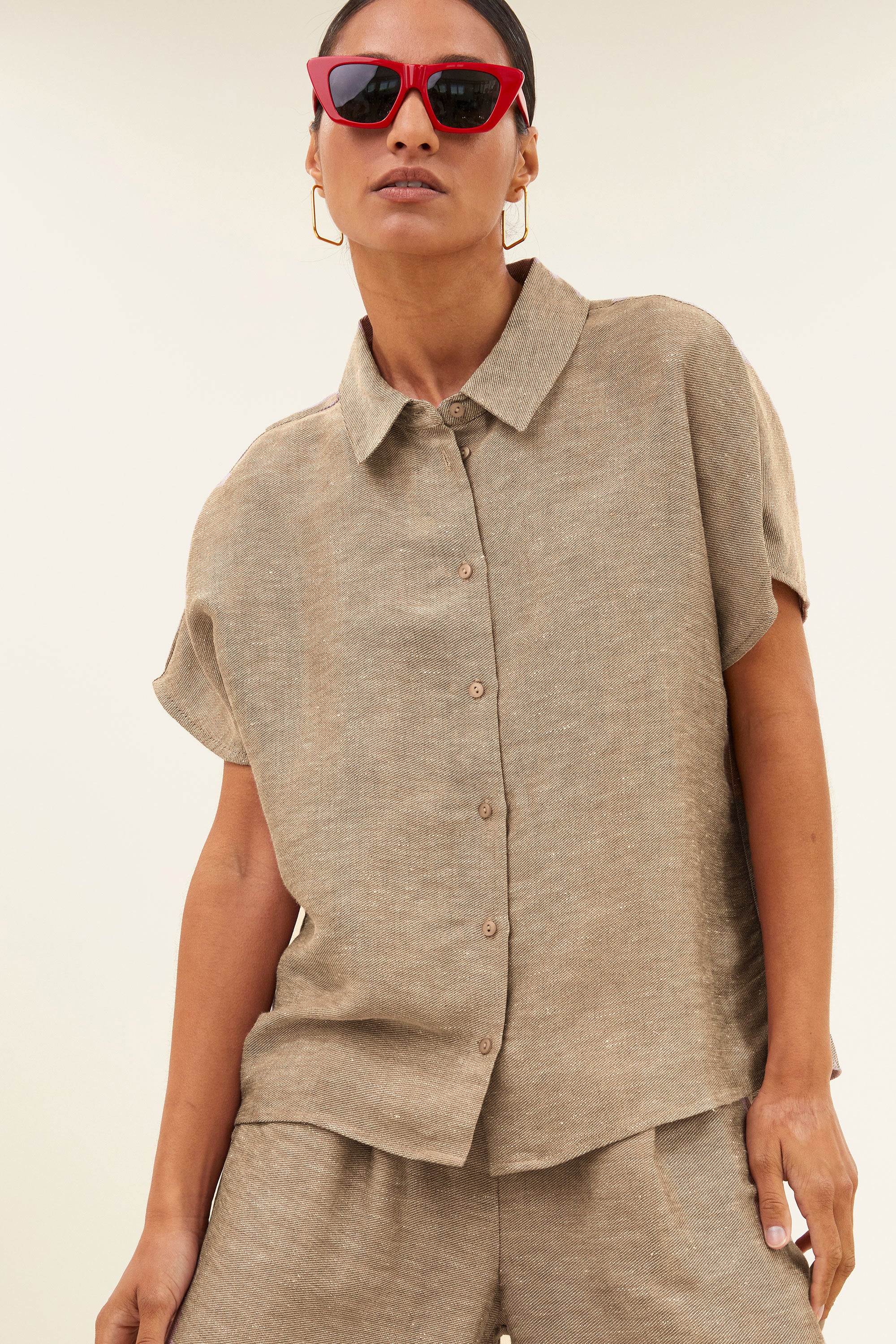 barley gloss blouse | gold