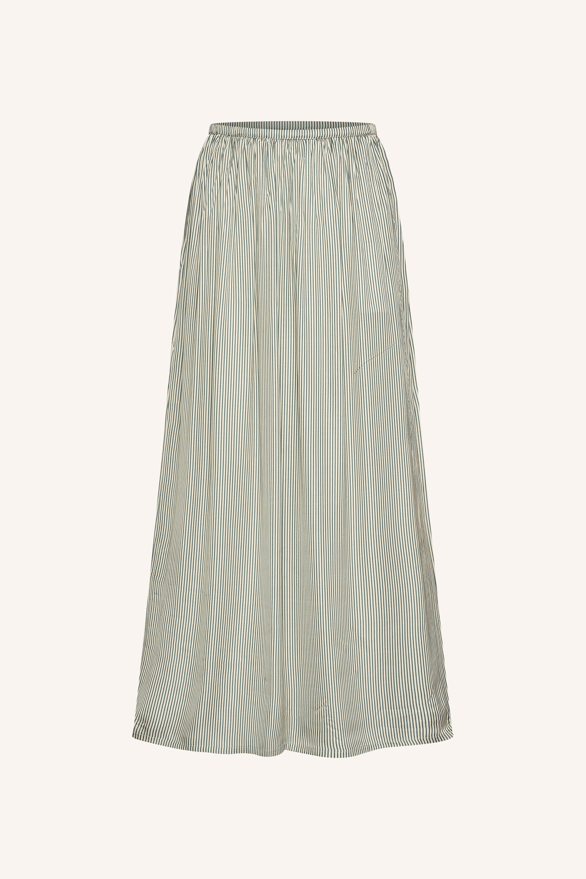 reva viscose stripe skirt | green stripe