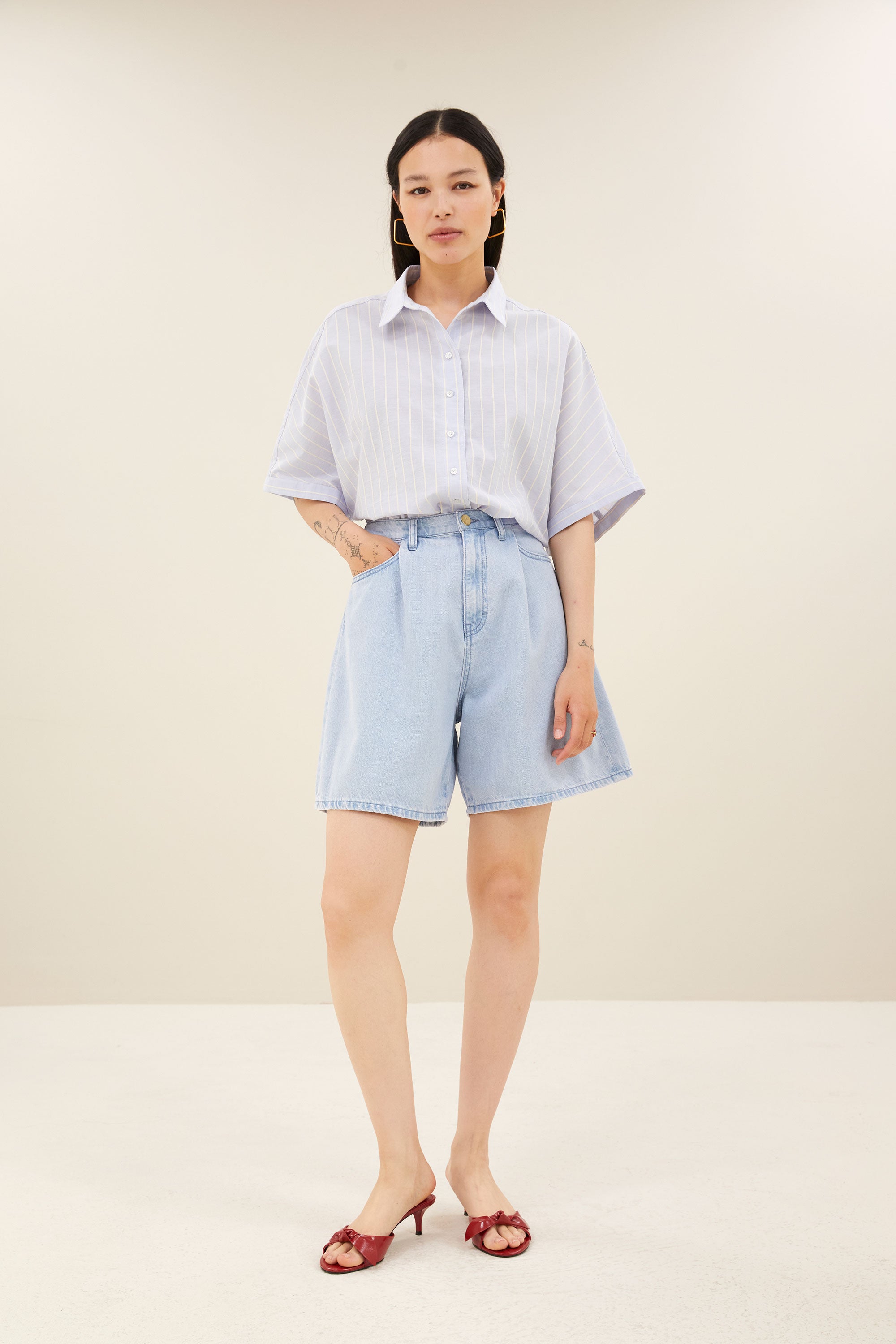 sunny stripe blouse | sintra blue stripe