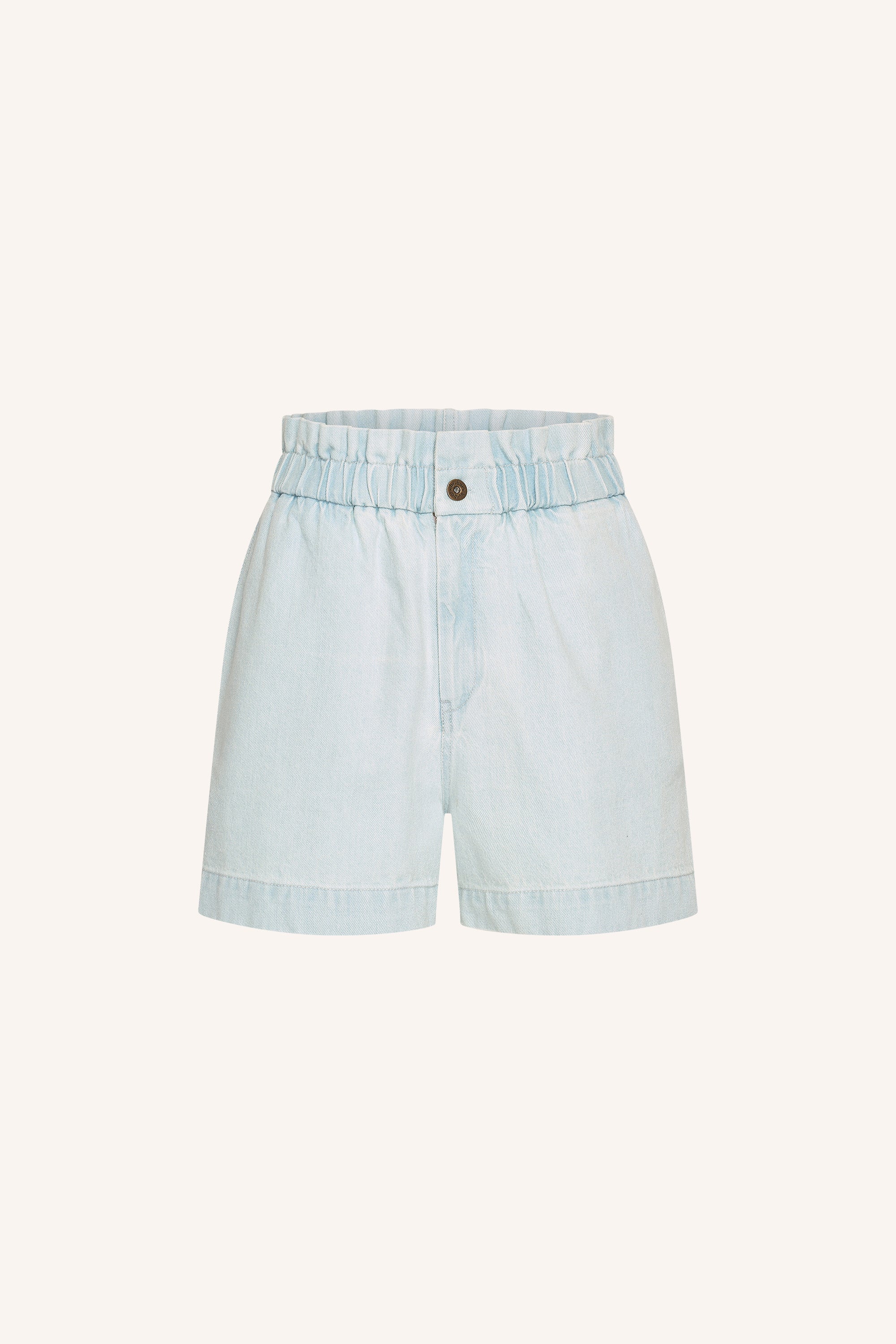 leon bleached denim short | bleached denim