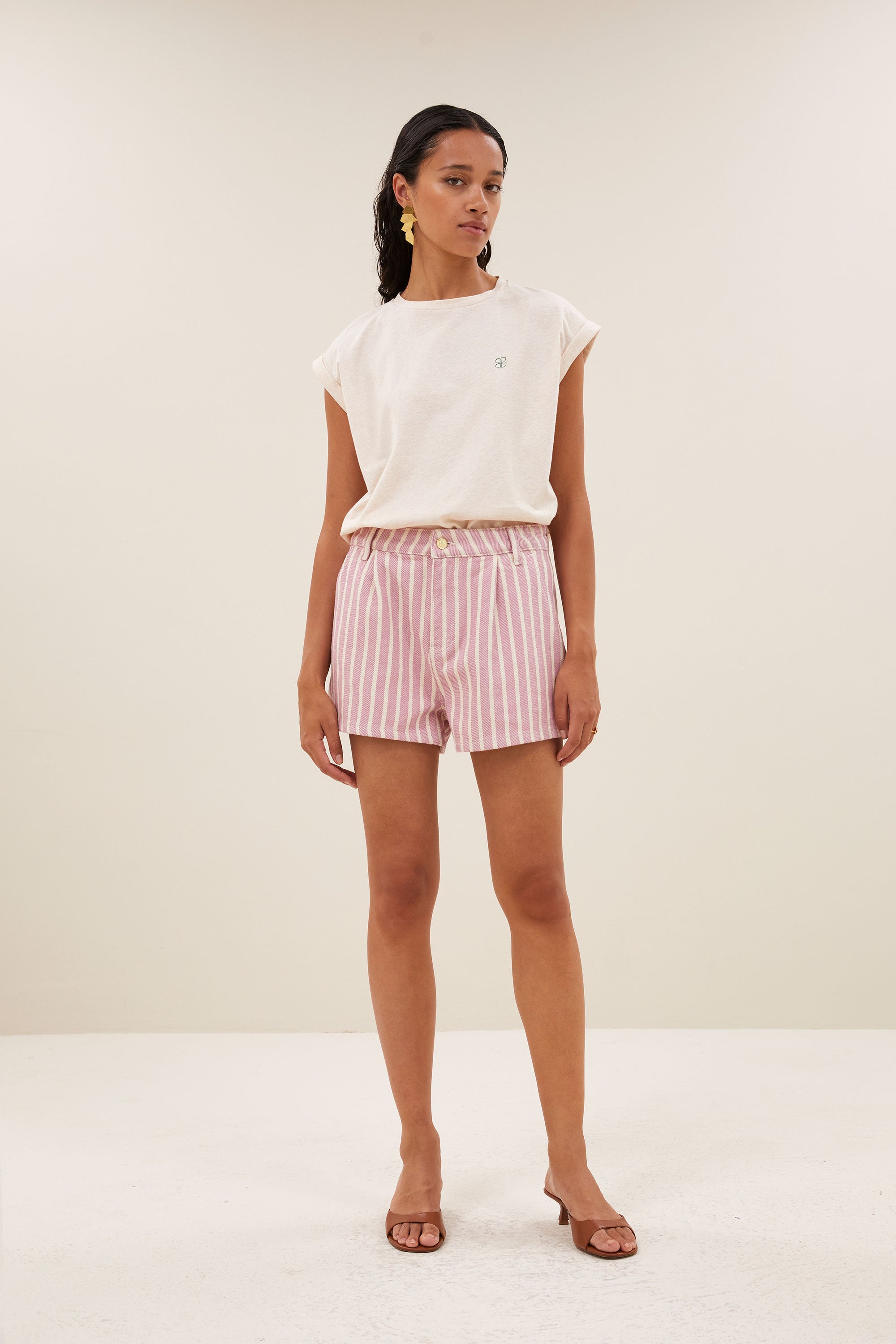 june stripe shorts | pink stripe