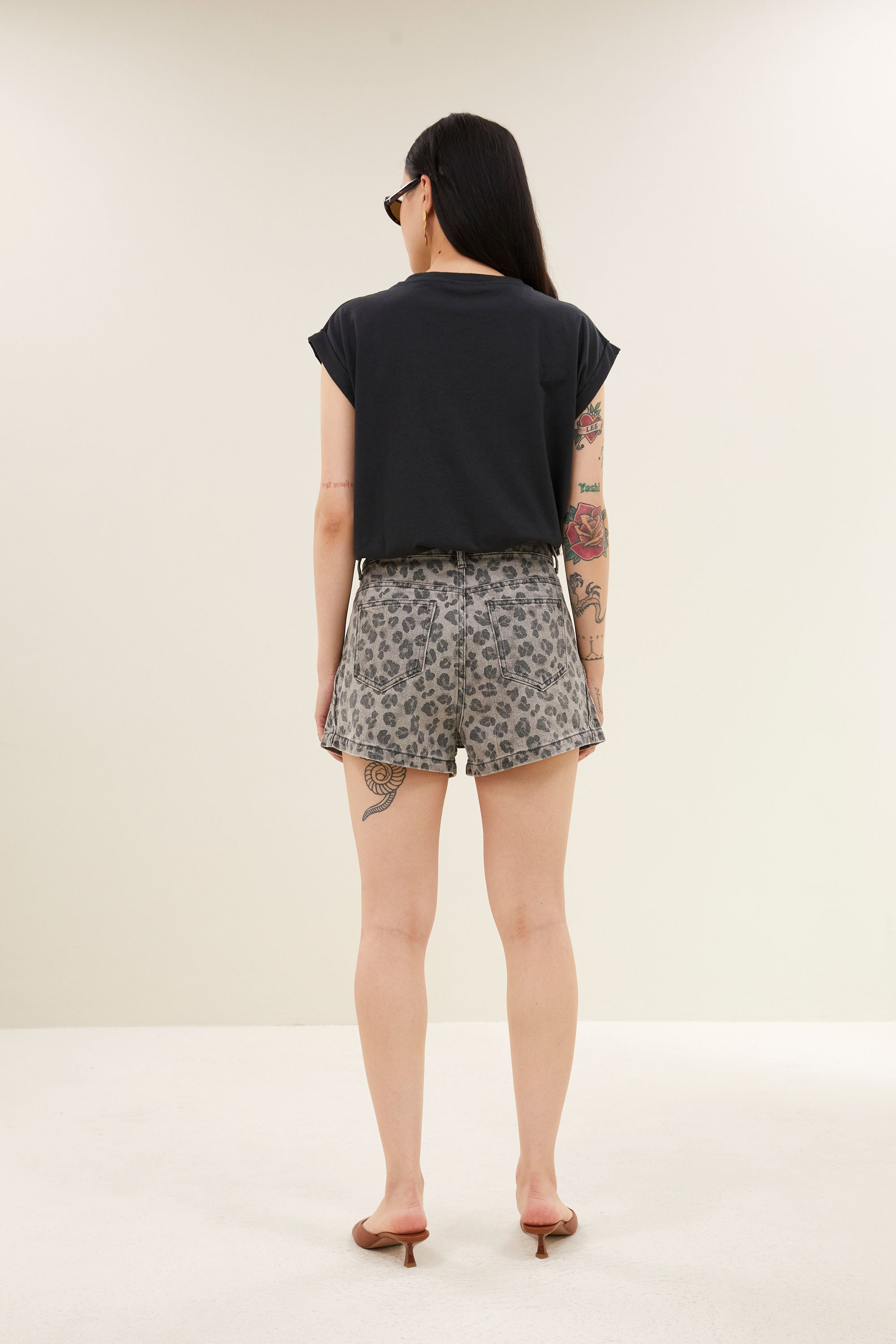 june grey cheetah shorts | grey cheetah