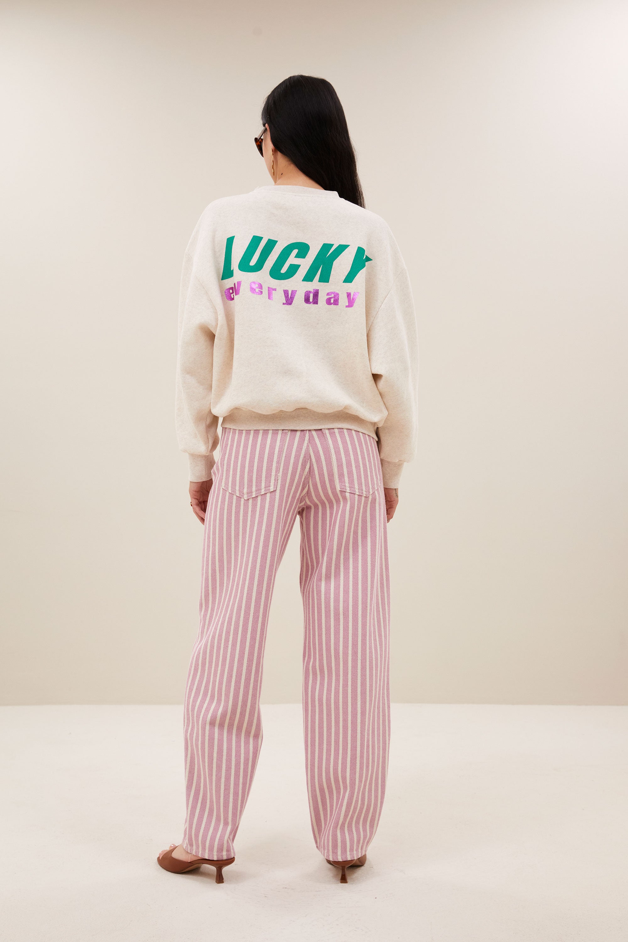 bibi melange lucky everyday sweater | oyster melee