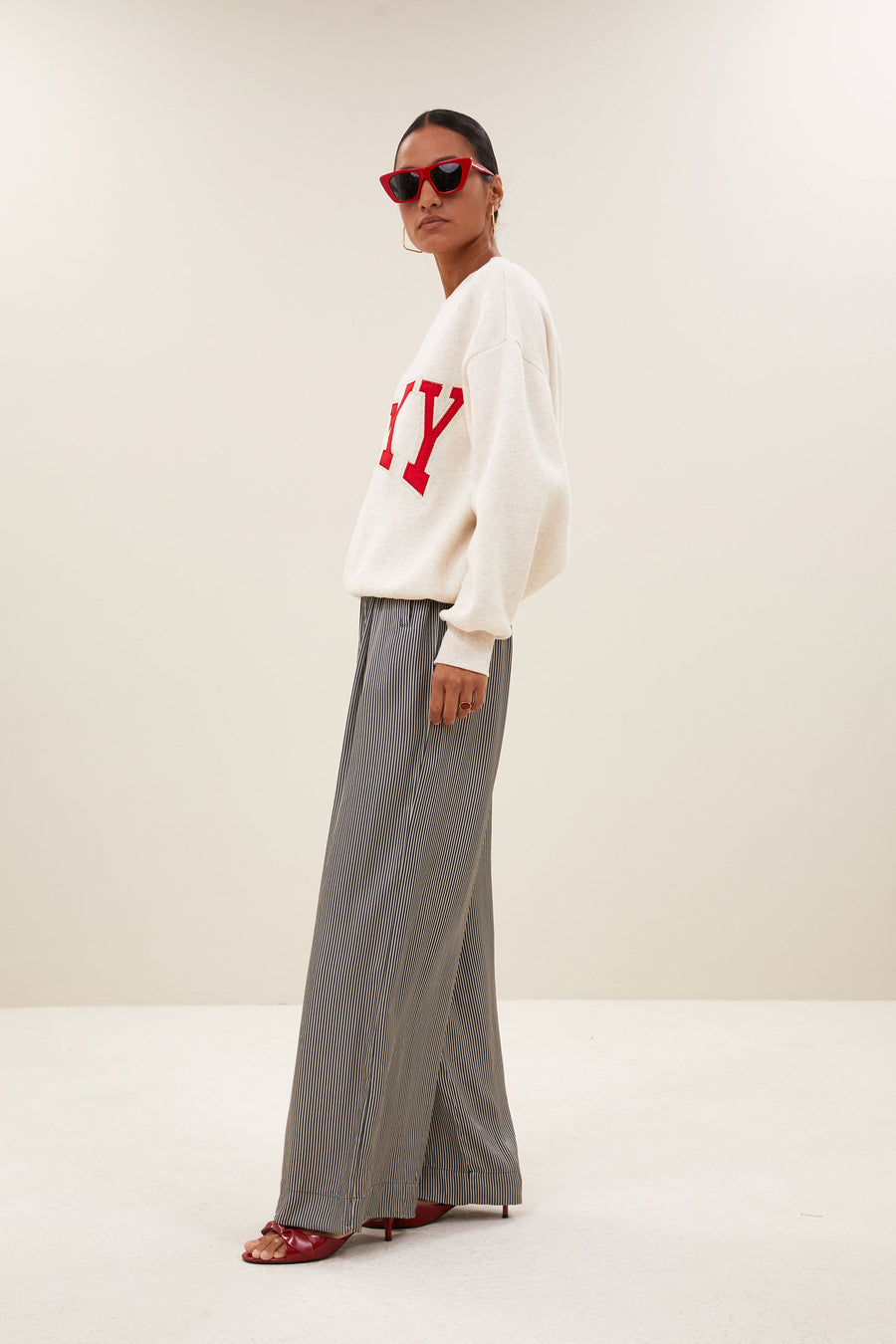 bibi lucky patchwork sweater | oyster melee