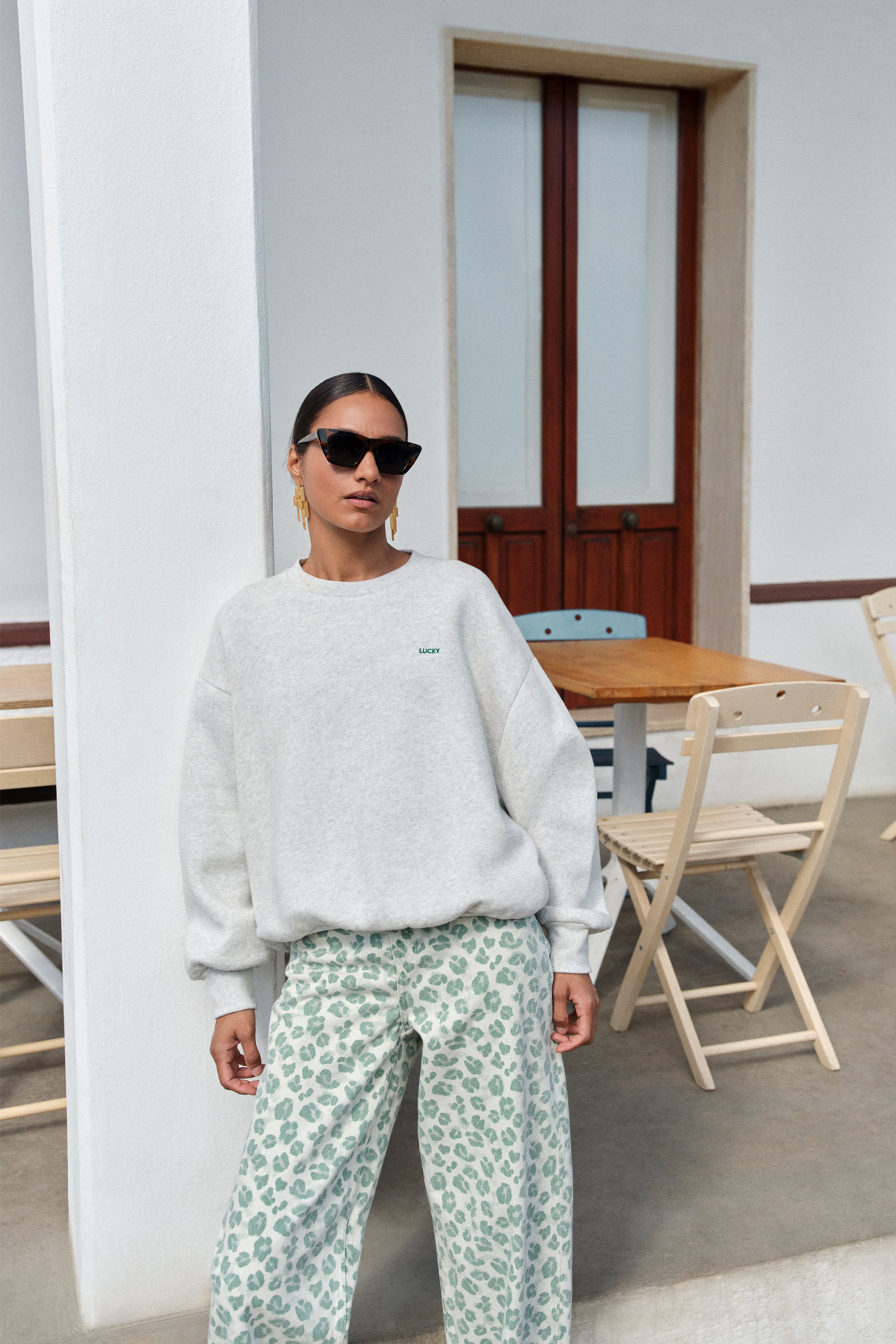 bibi clover sweater | light grey melee