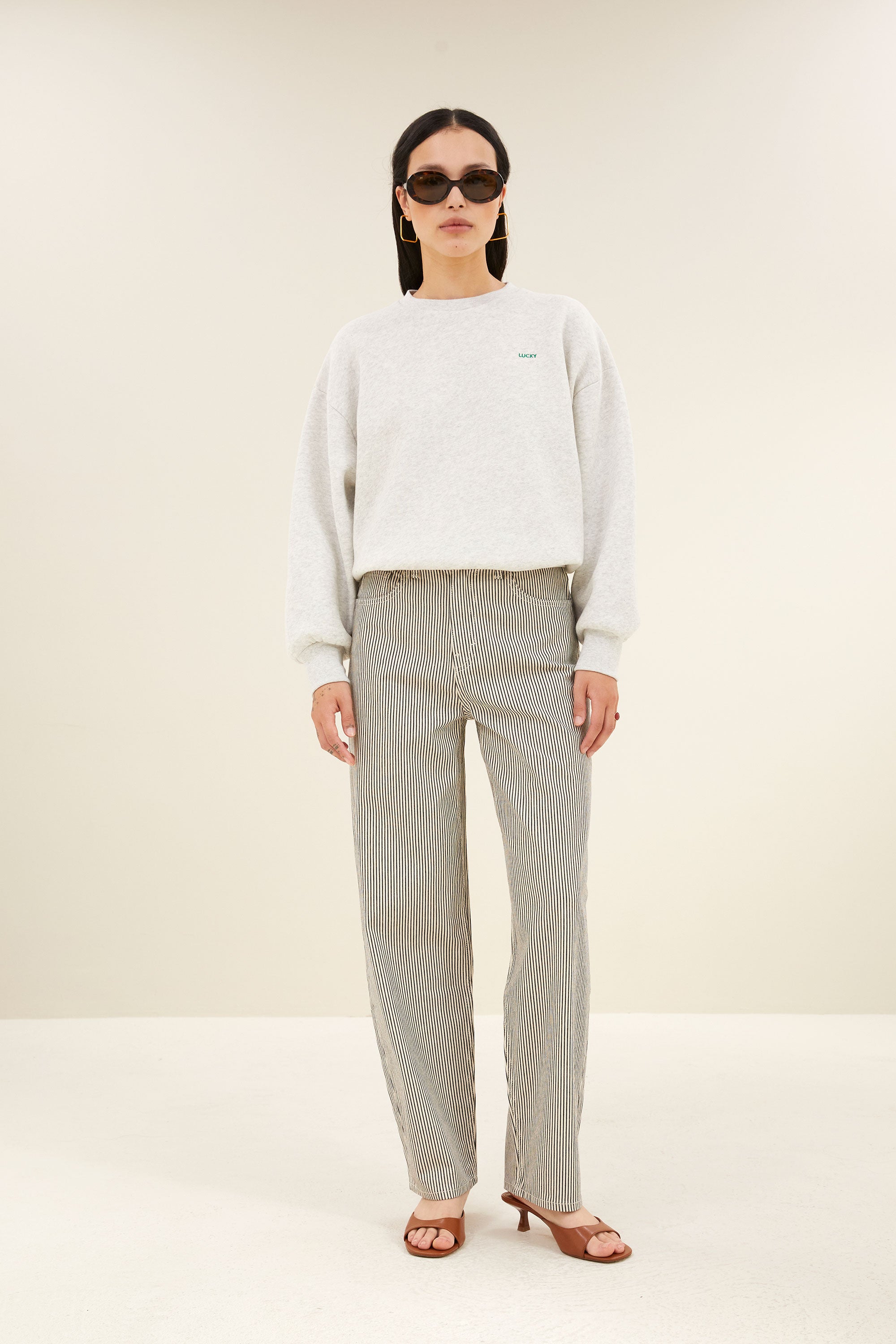 bibi clover sweater | light grey melee