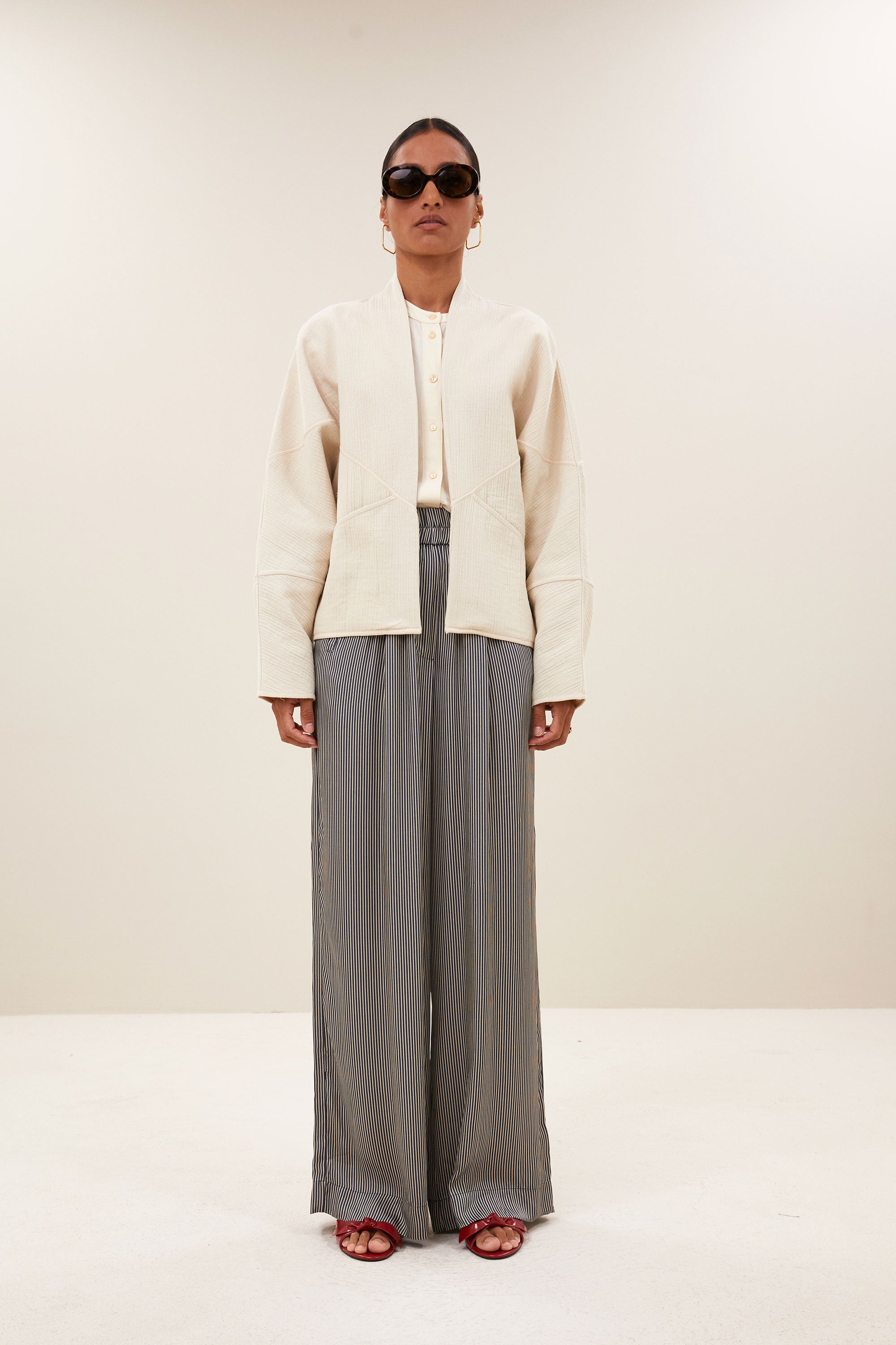 flora cotton jacket | light chalk