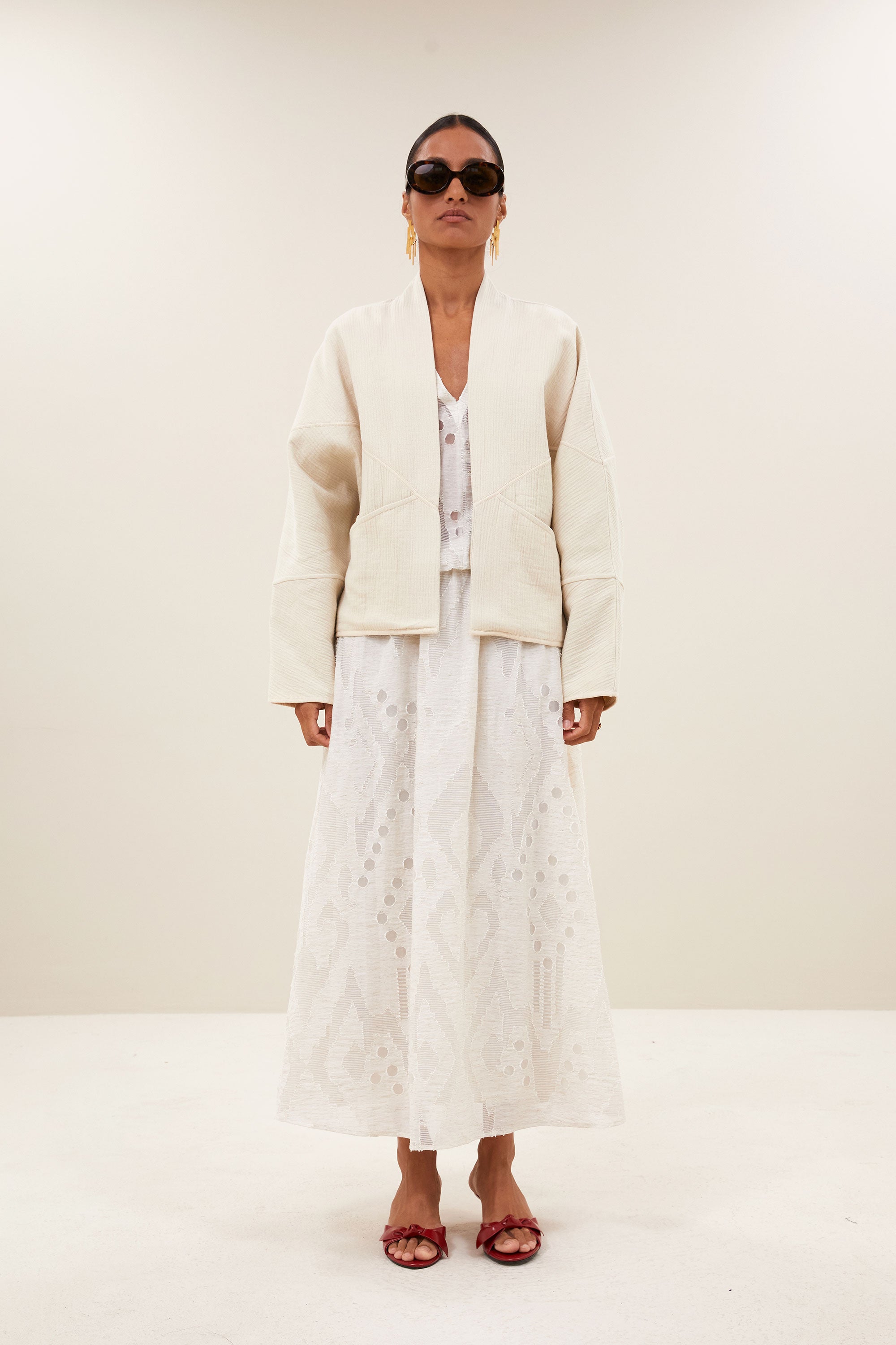 flora cotton jacket | light chalk