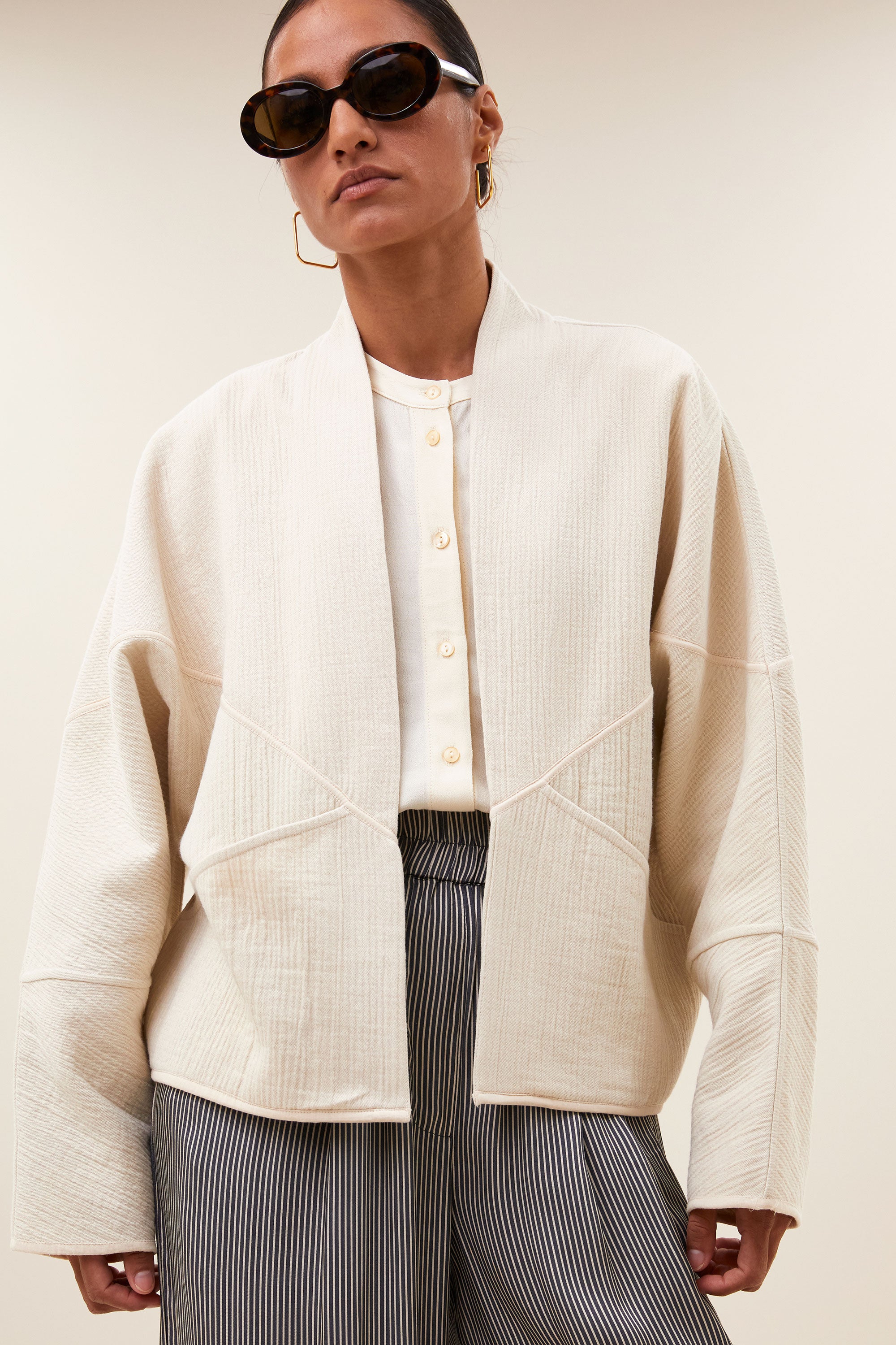 flora cotton jacket | light chalk