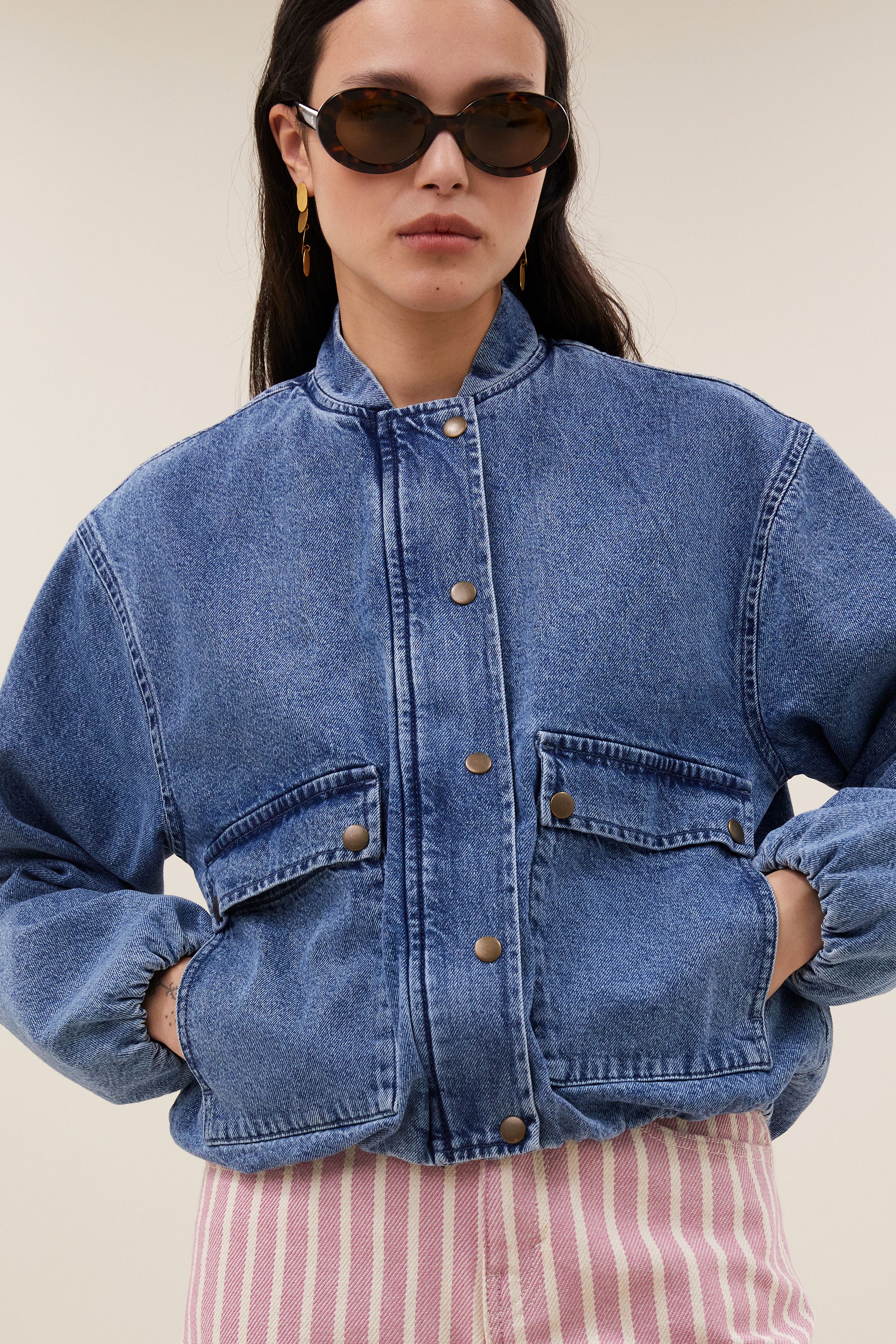 maggie denim jacket | mid denim