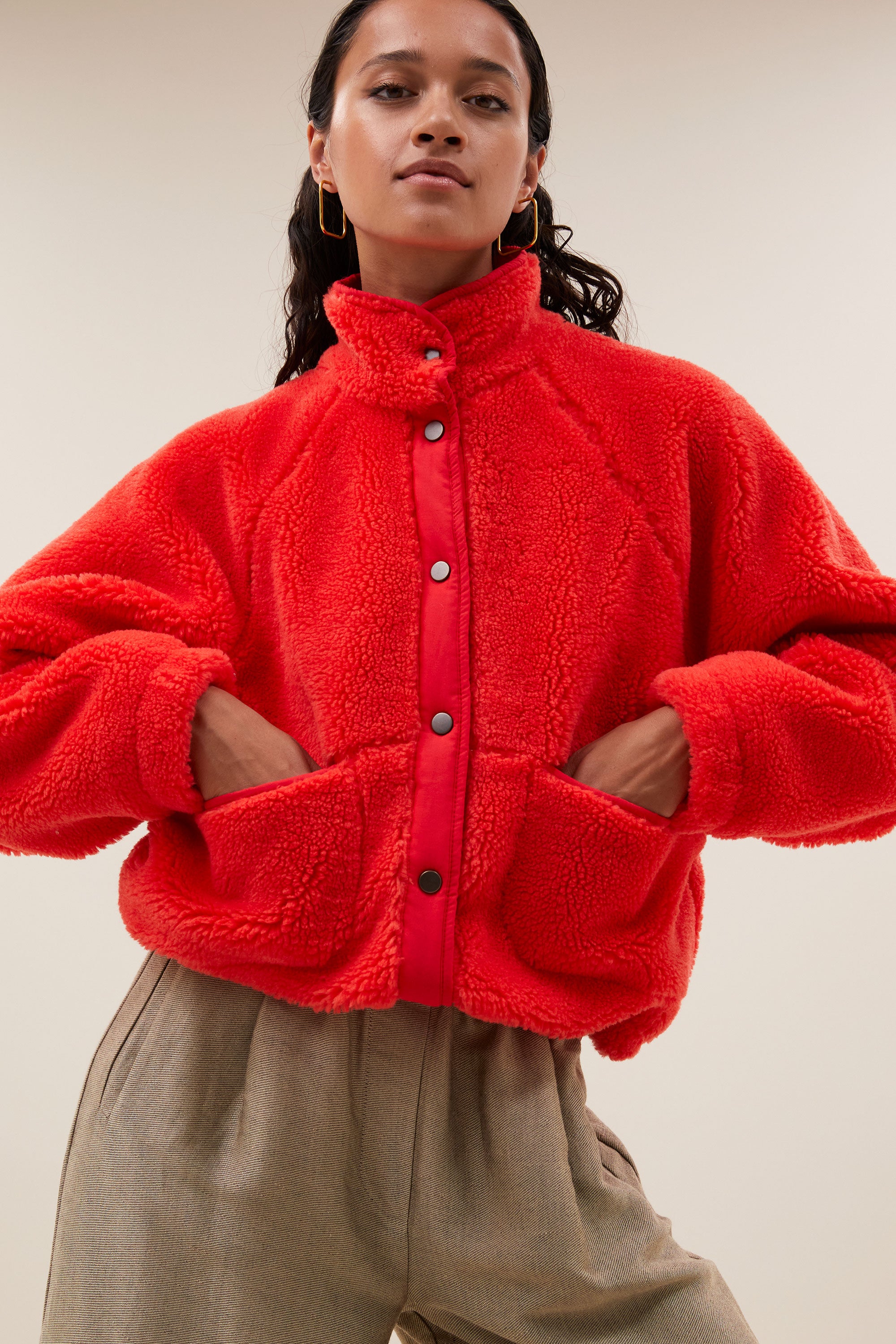 steve jacket | poppy red