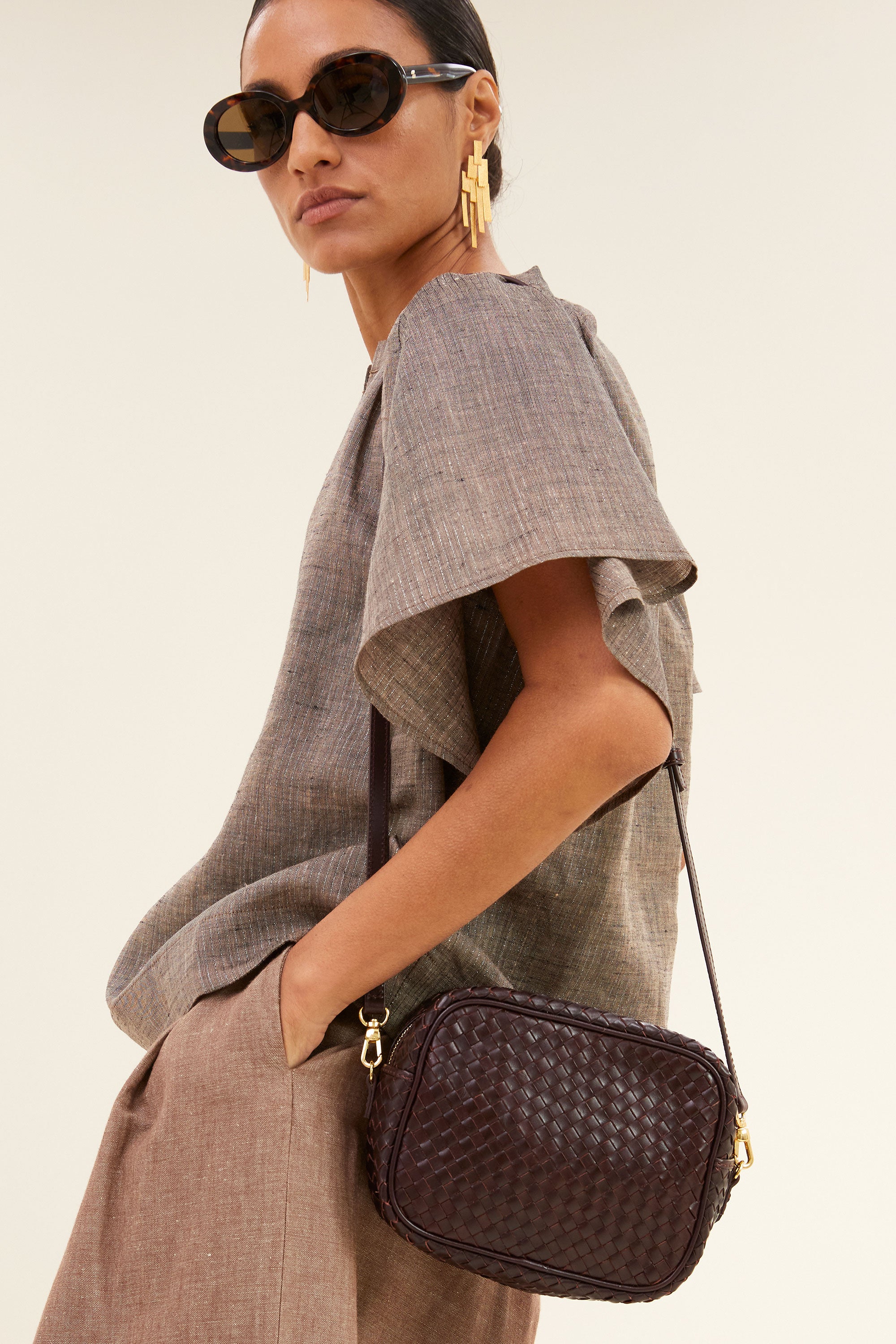 kelsey braided bag | chocolate