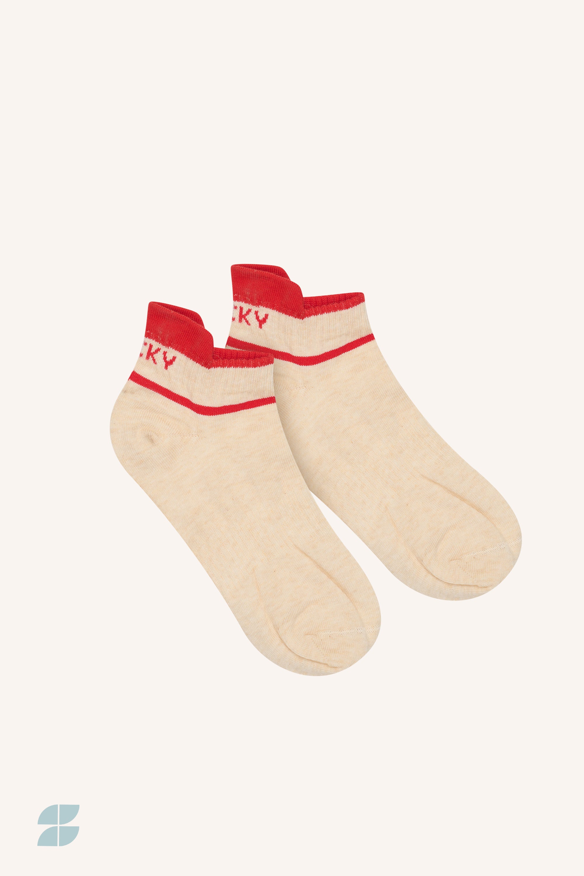 lucky short oyster socks | poppy red