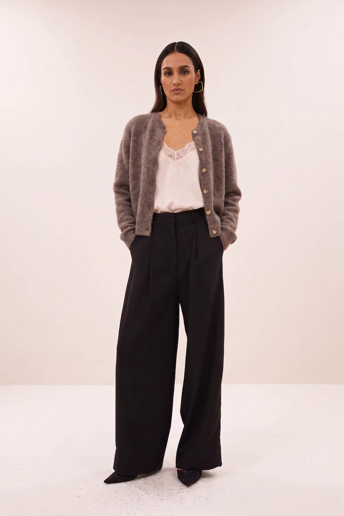 pia satin top | chalk