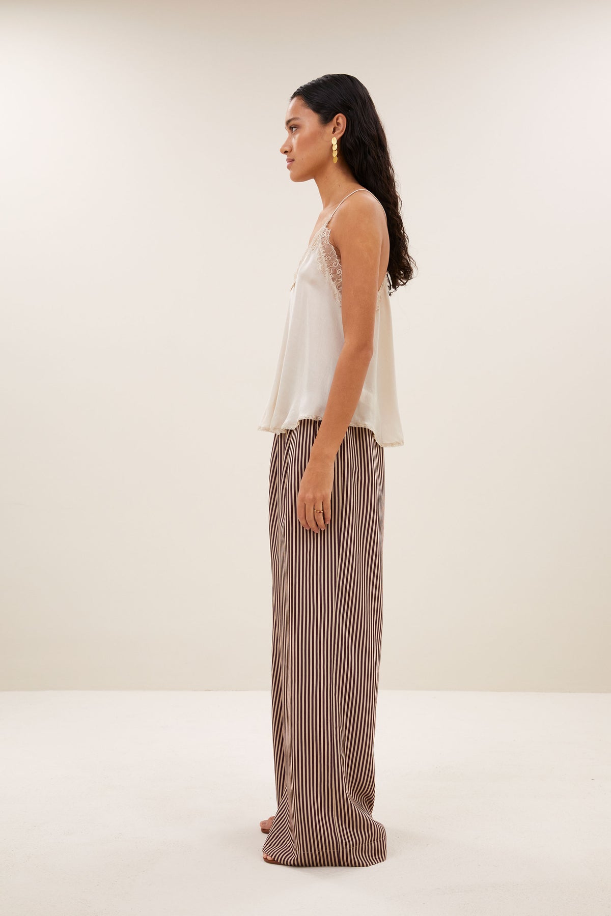 pia satin top | chalk