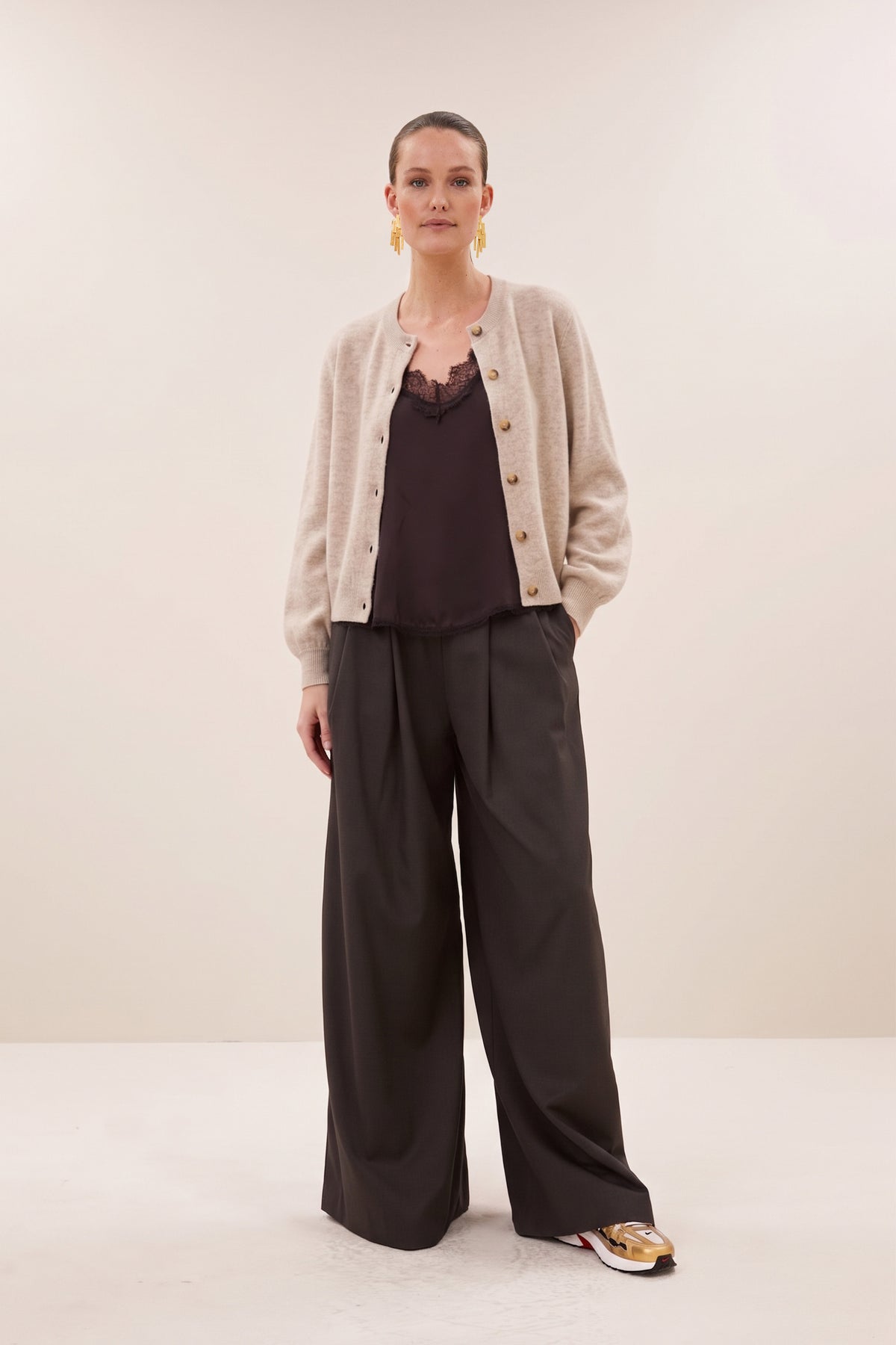 pia satin top | espresso