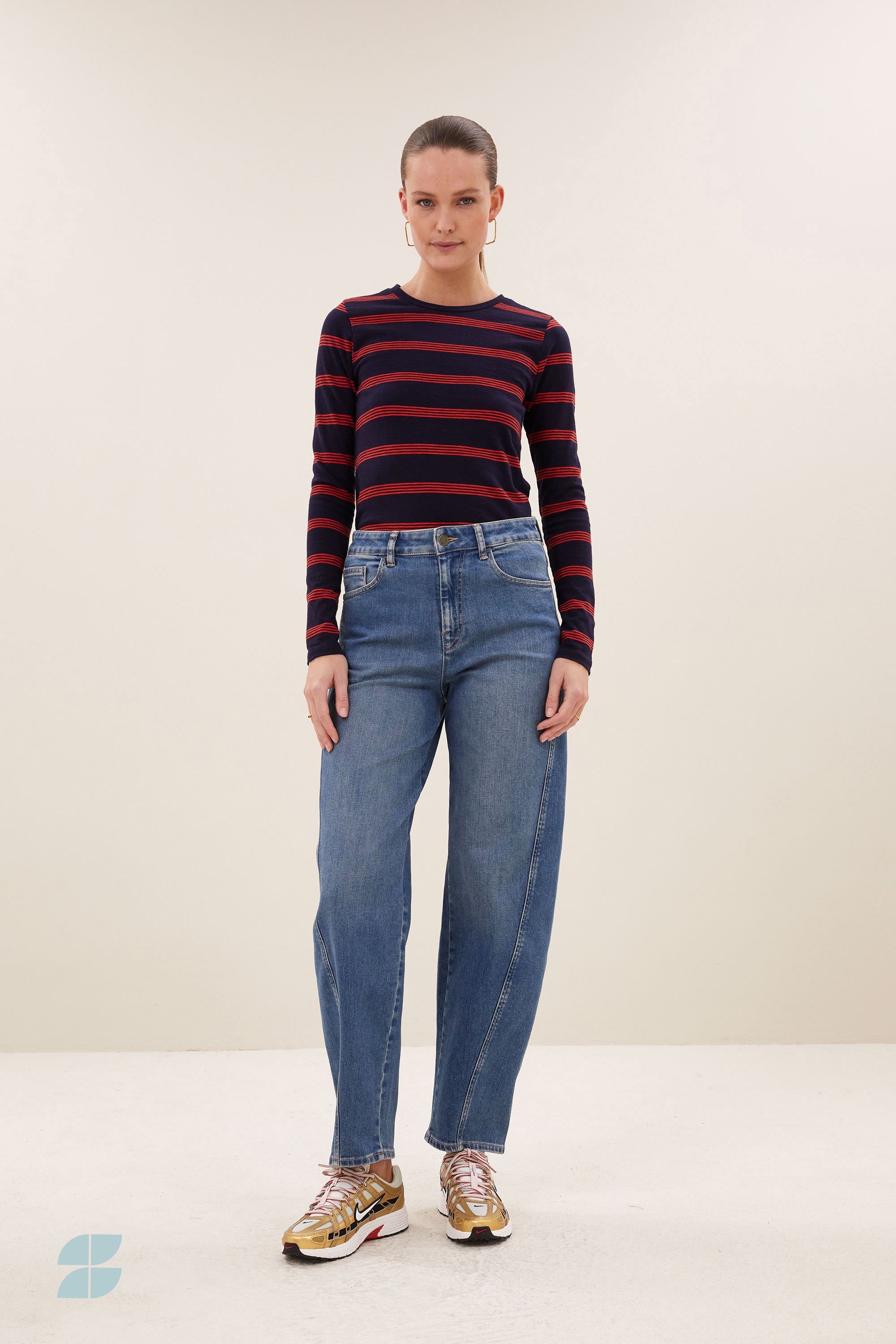 mali ls stripe top | poppy multi stripe