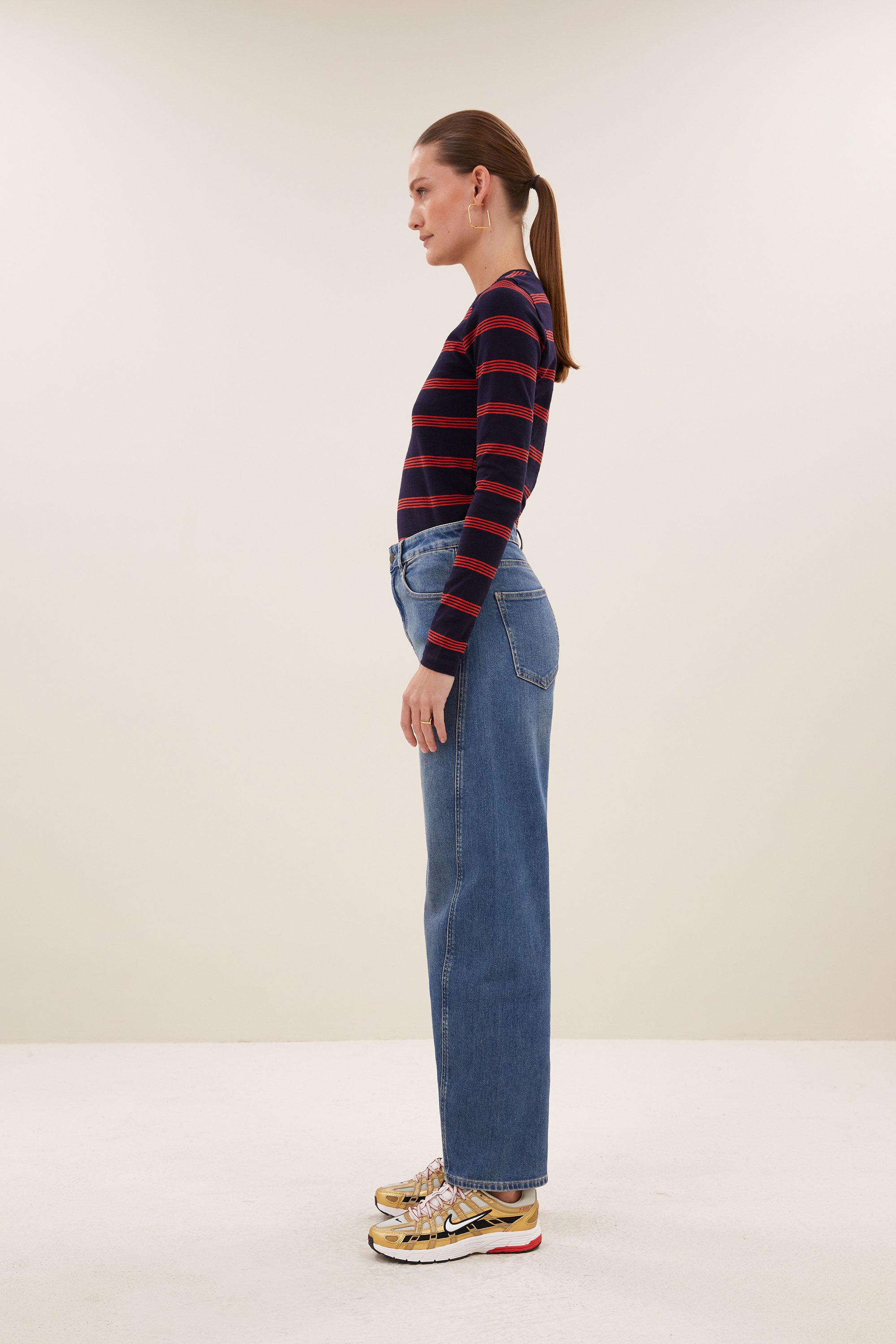 mali ls stripe top | poppy multi stripe
