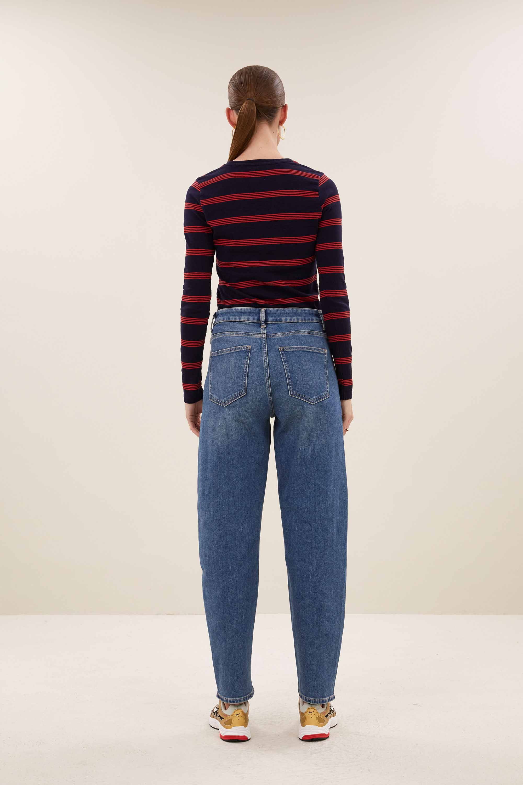 mali-ls-stripe-top-poppy-multi-stripe-all-time classic-aansluitende fit-katoen kwaliteit-by-bar-achteraanzicht