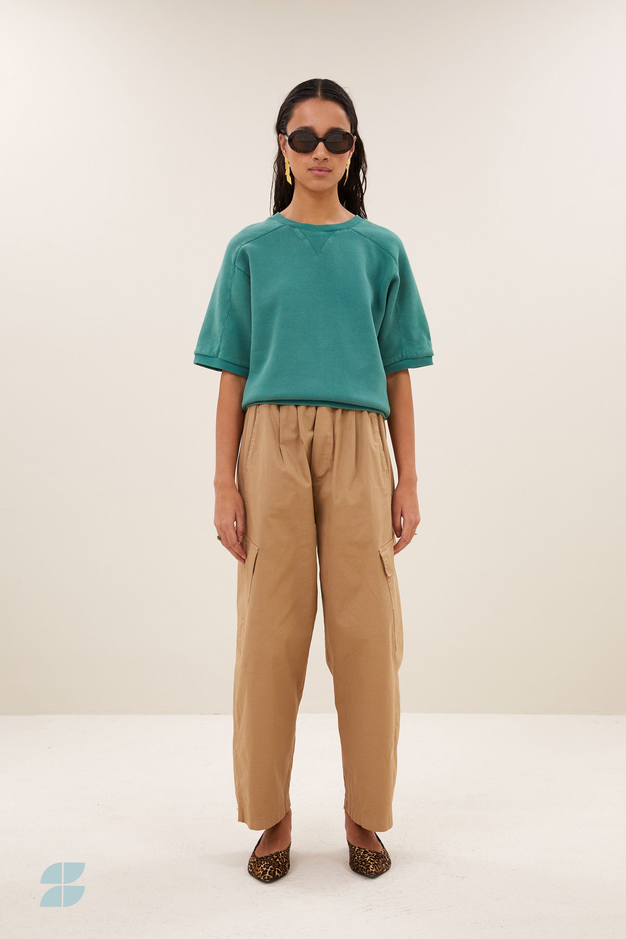 gina top | frosty green