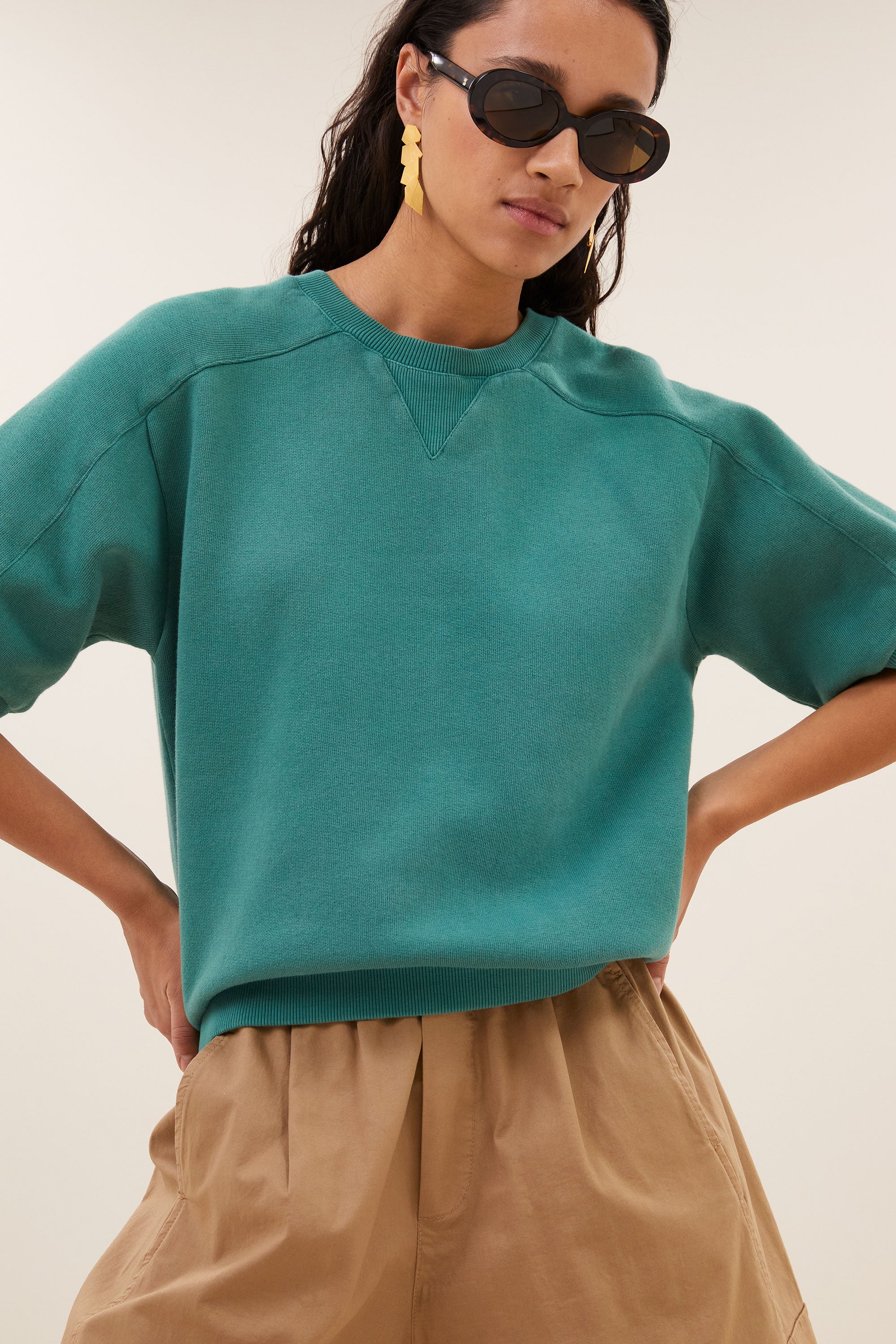 gina top | frosty green