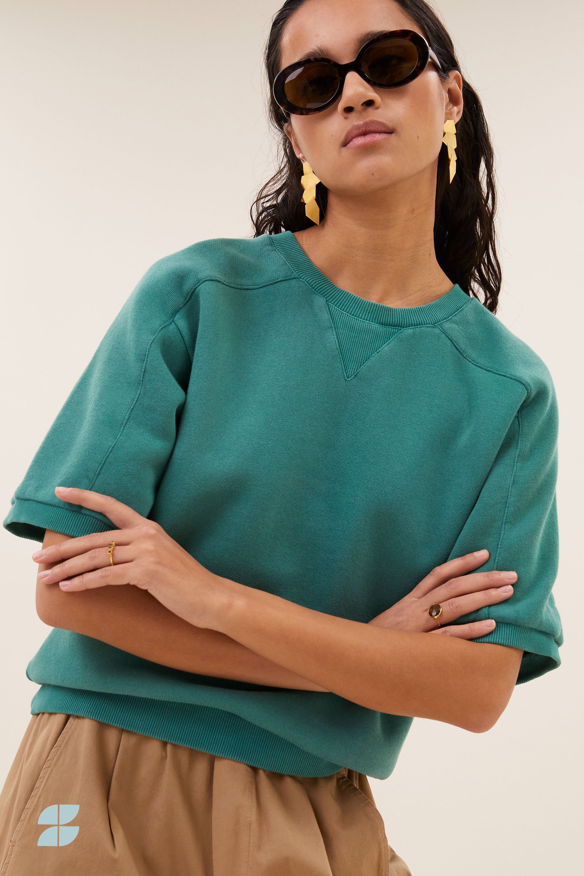 gina top | frosty green