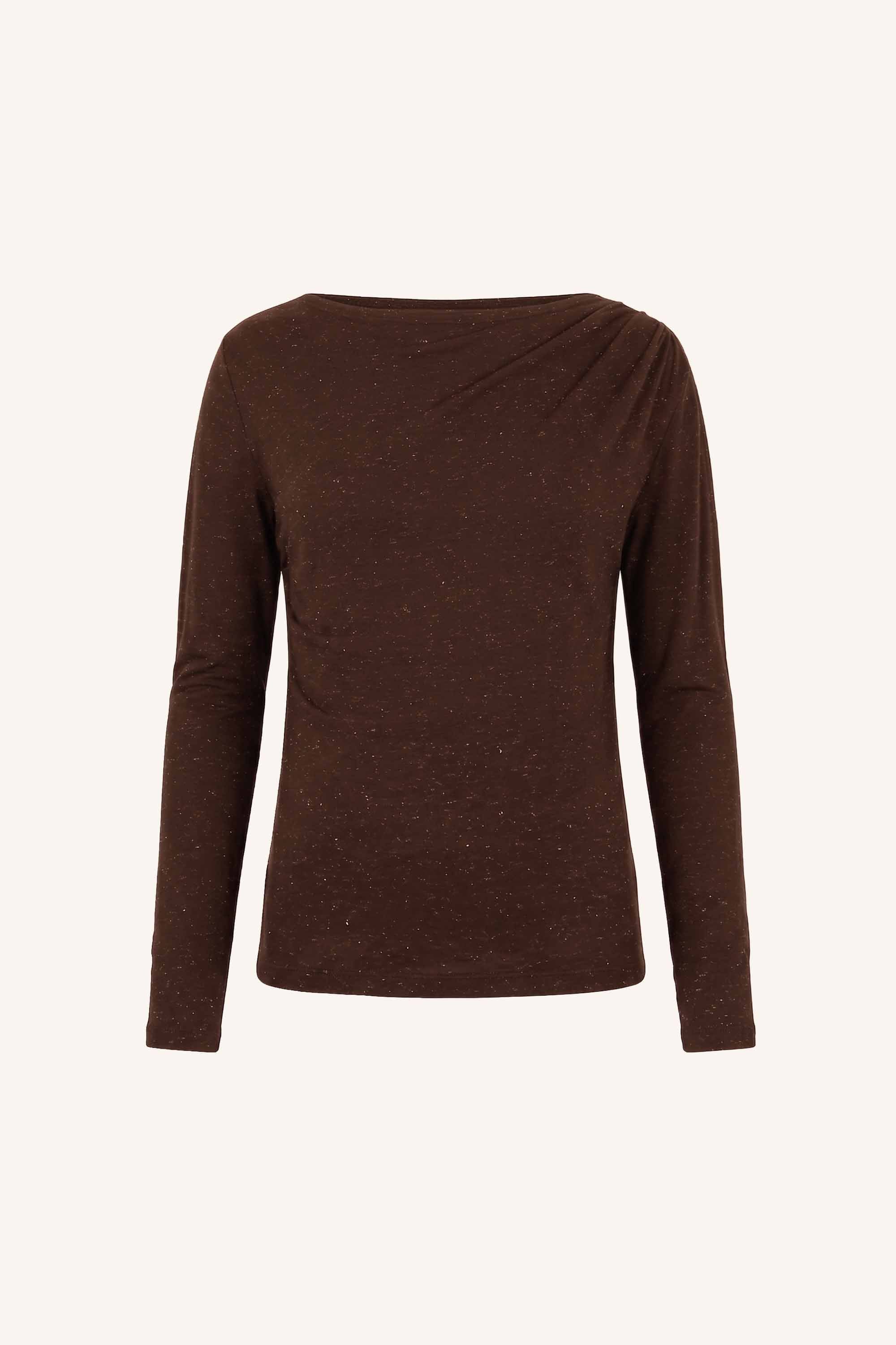 leya sparkle top | chocolate brown