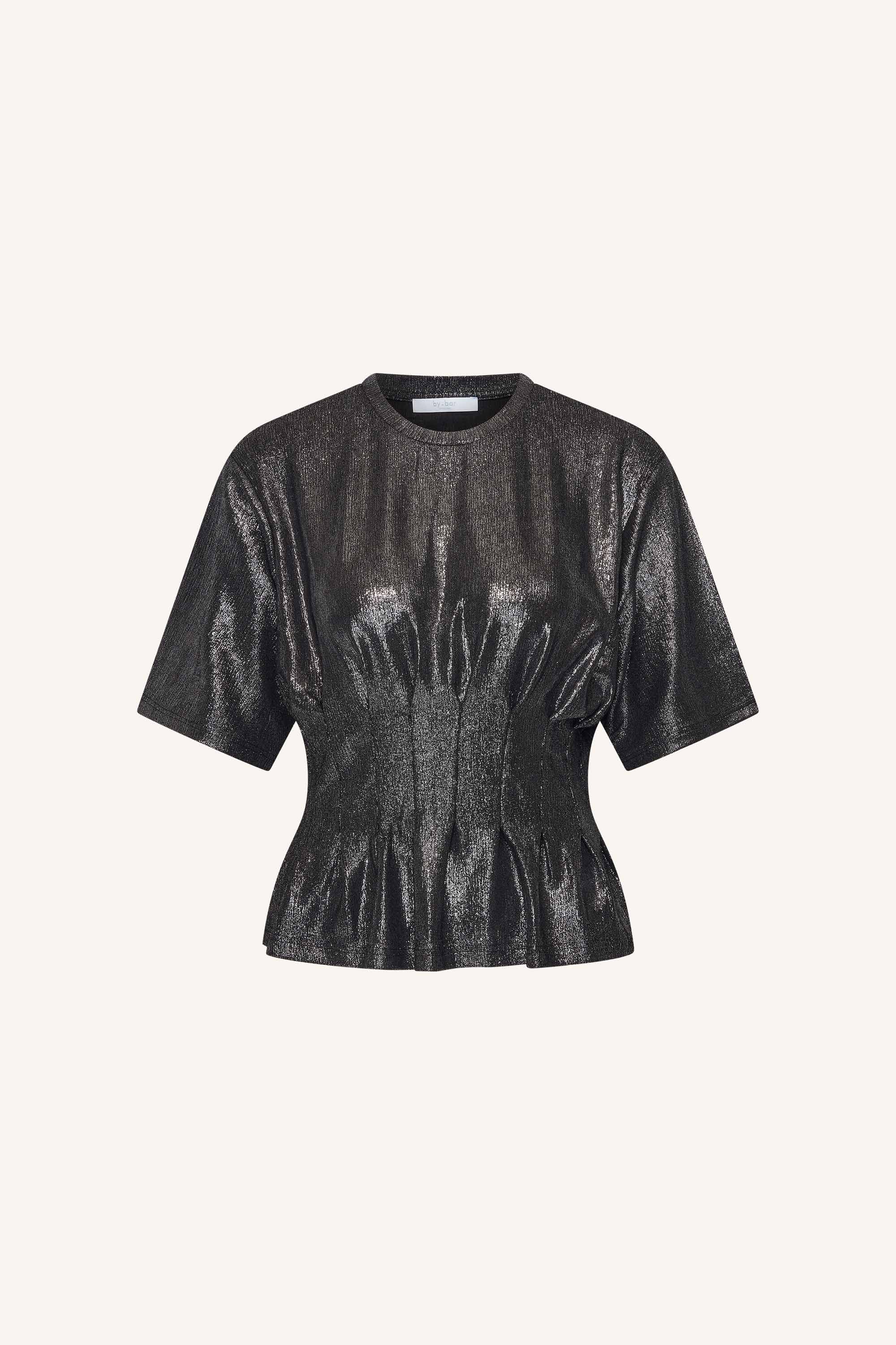 diva metallic top | metallic silver