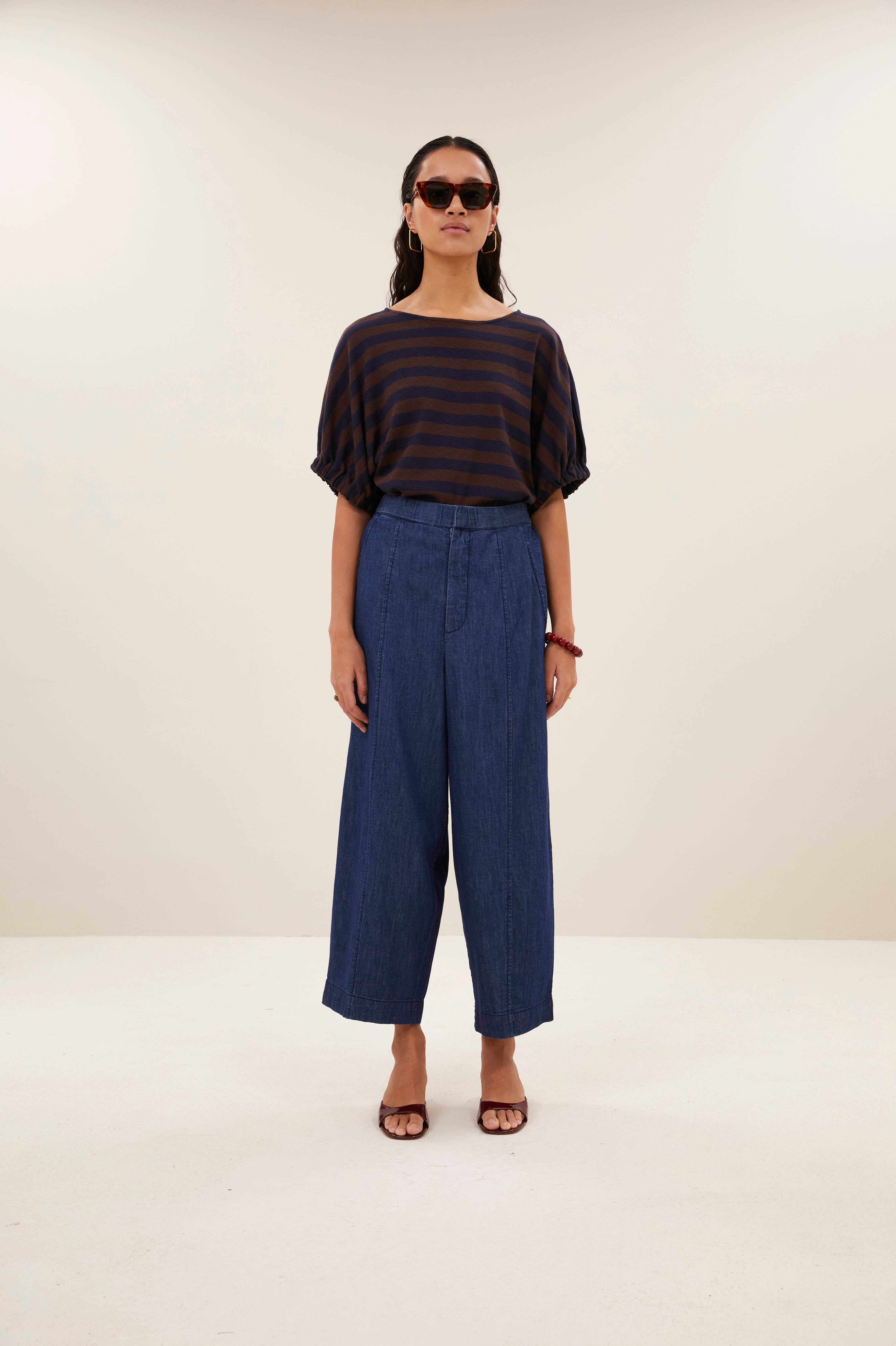 top-merle big stripe top coffee bean-by-bar-zijaanzicht