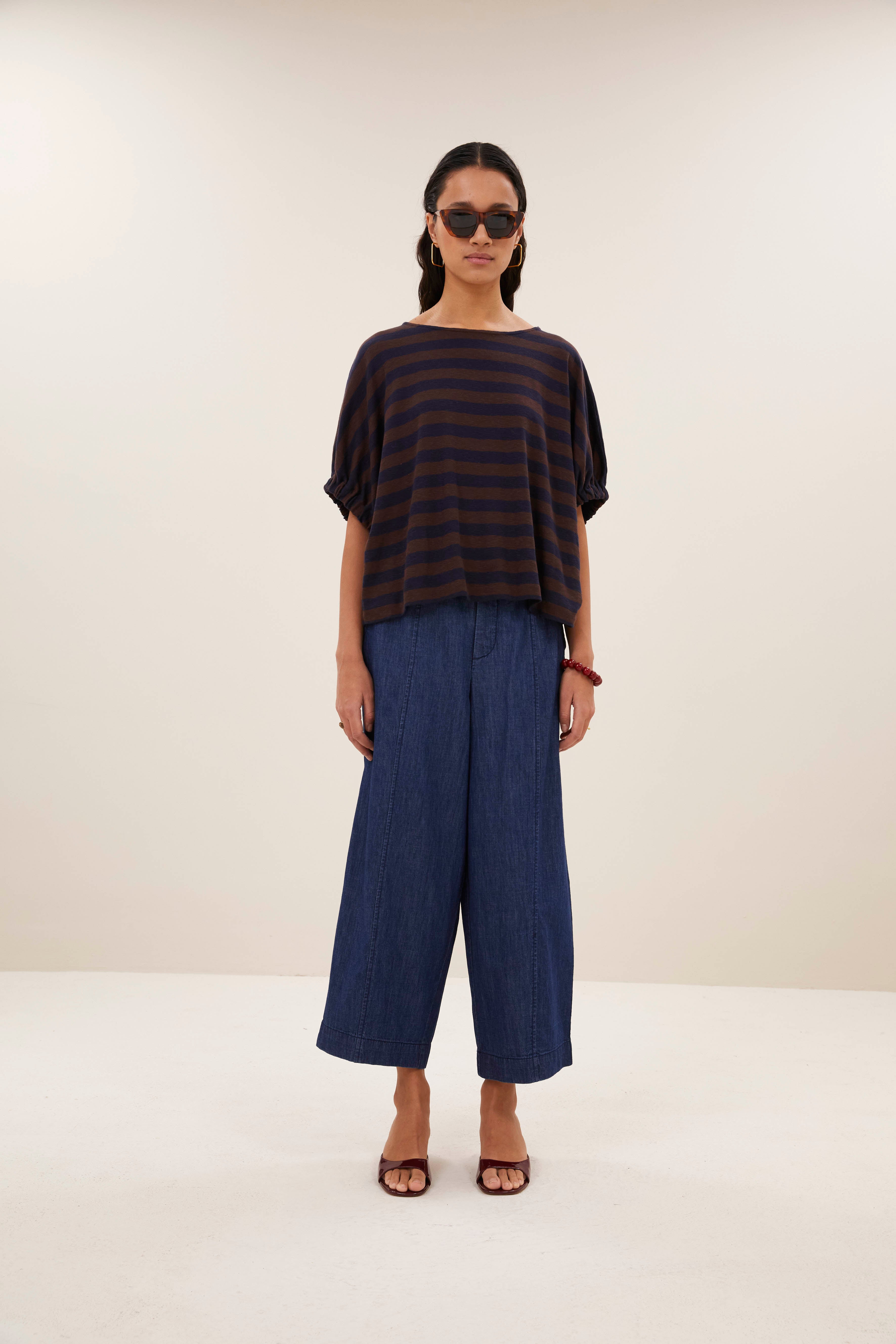 top-merle big stripe top coffee bean-by-bar-vooraanzicht